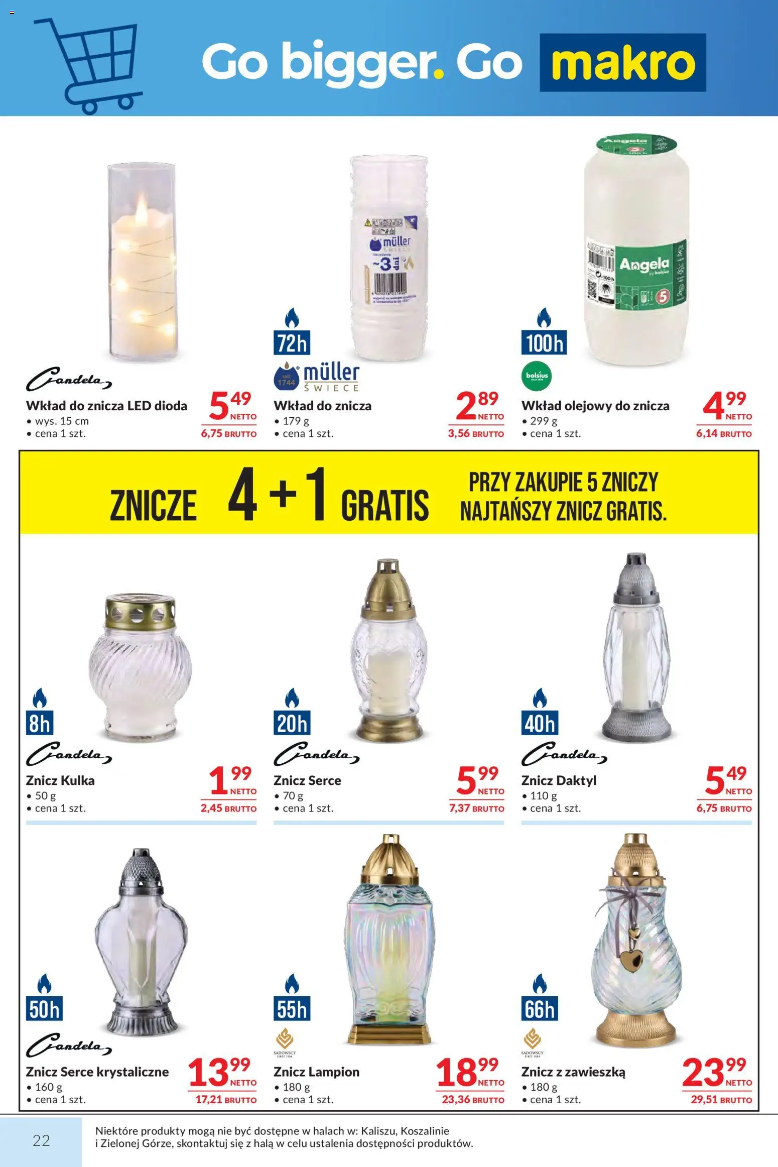 Makro gazetka od 29.09.2026 | Strona: 22 | Produkty: Daktyl, Wkład olejowy do znicza, Znicze, Lampion
