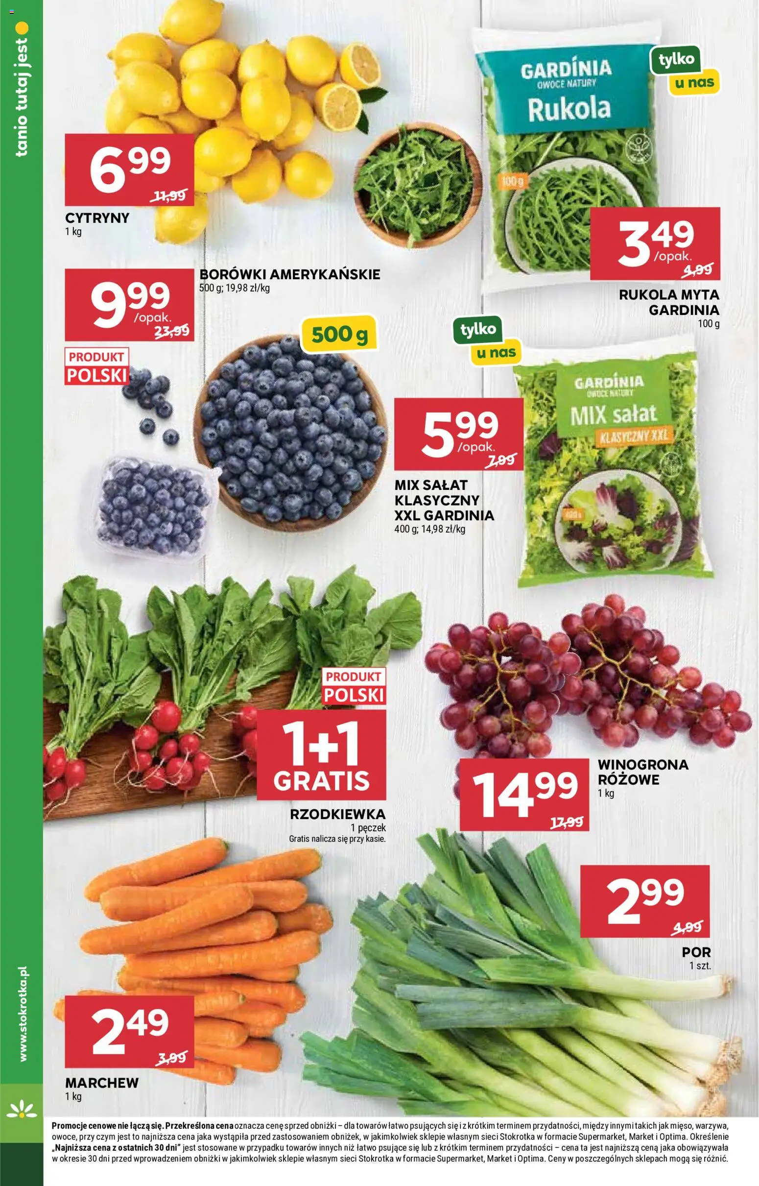 Stokrotka gazetka od 13.08.2026 | Strona: 10 | Produkty: Borówki, Stokrotka, Cytryny, Mix sałat