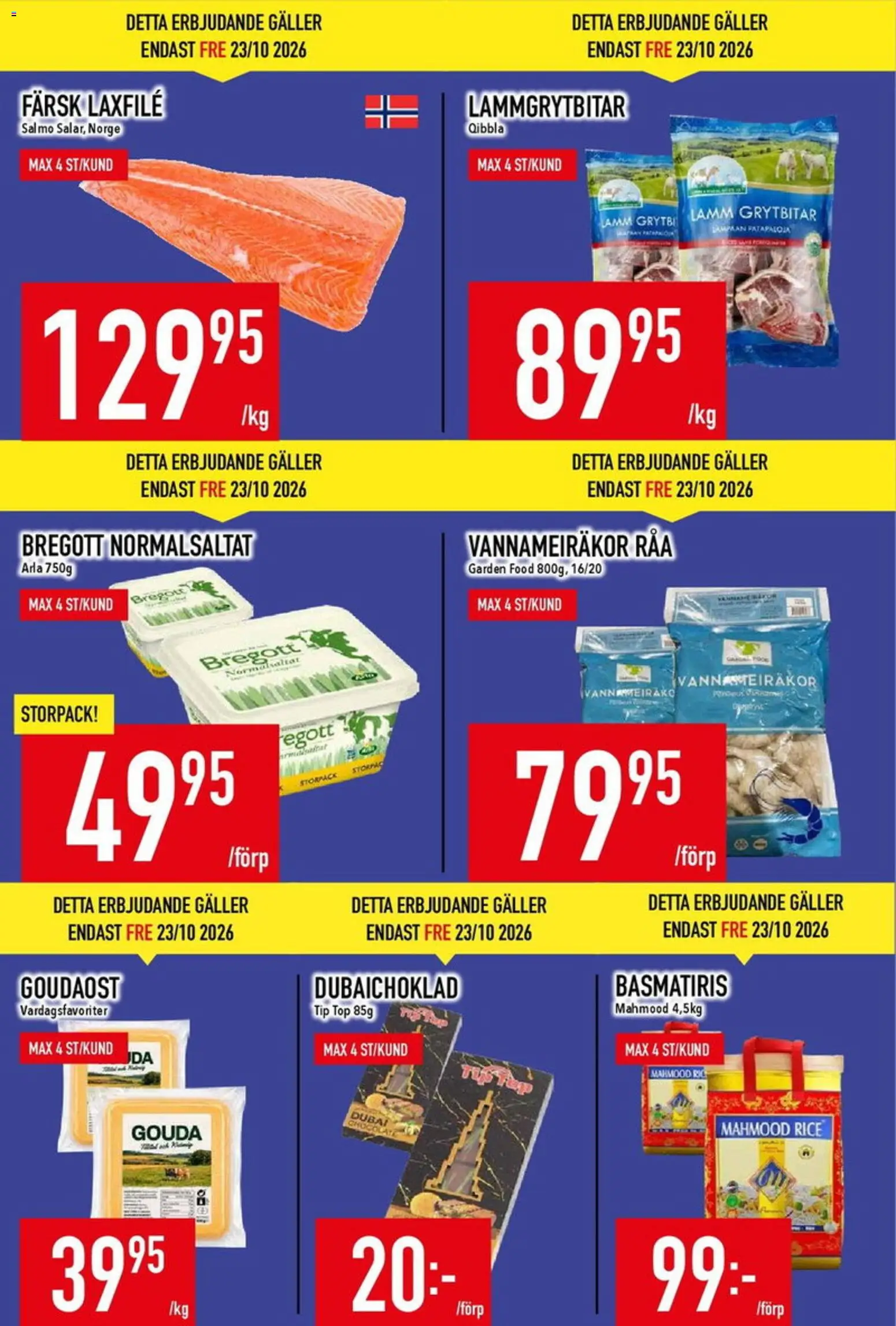 Matdax reklamblad aktuell från 19/10/2026 | Sida: 5 | Produkter: Bregott, Goudaost, Gouda, Laxfilé