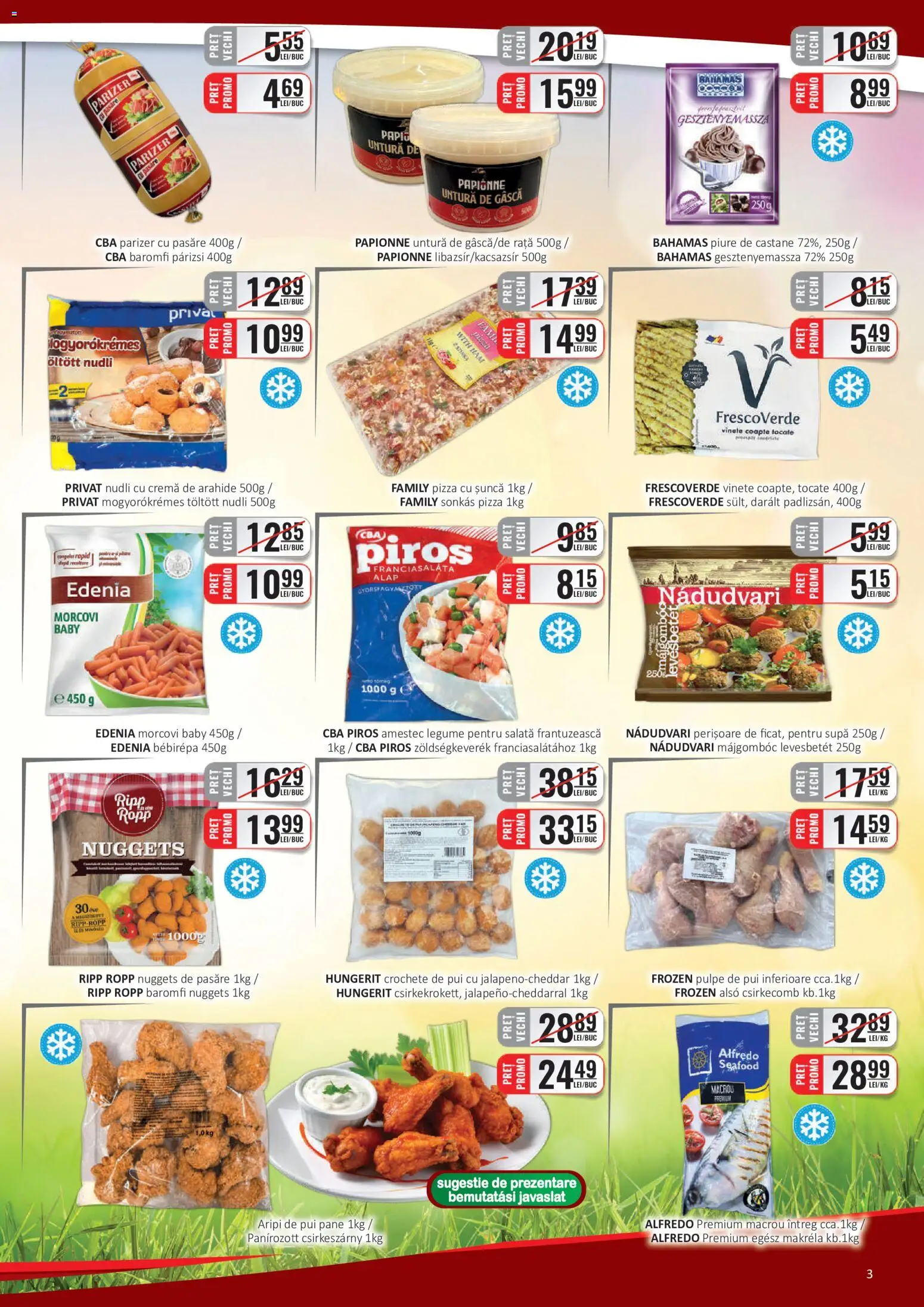 Noul catalog CBA – valabil de la 16.06.2026 | Pagină: 3 | Produse: Rață, Parizer, Morcovi, Salată