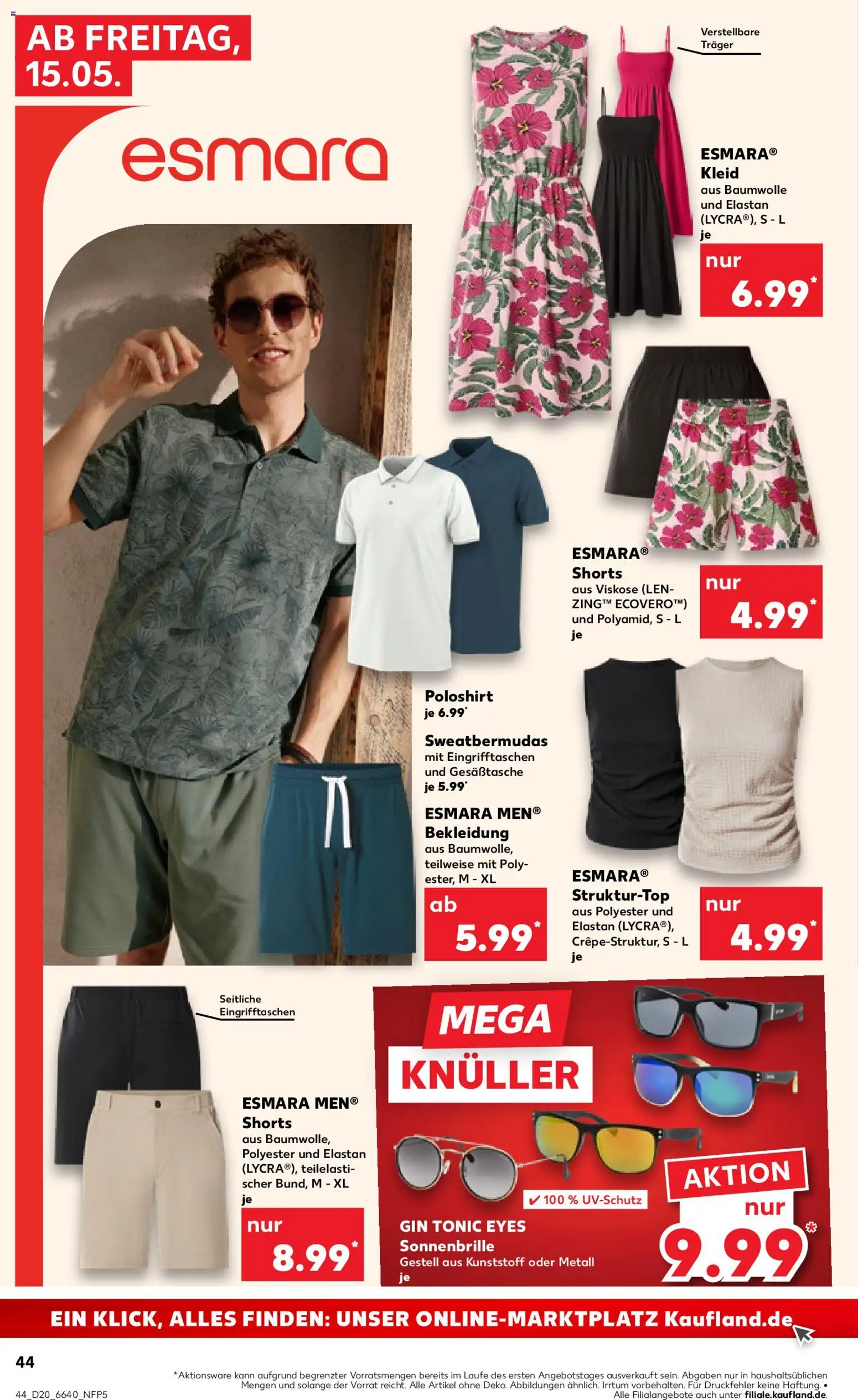 Kaufland Prospekt Stuttgart	 – gültig ab 15.05.2026 | Seite: 44 | Produkte: Shirt, Bermuda, Poloshirt, Bekleidung
