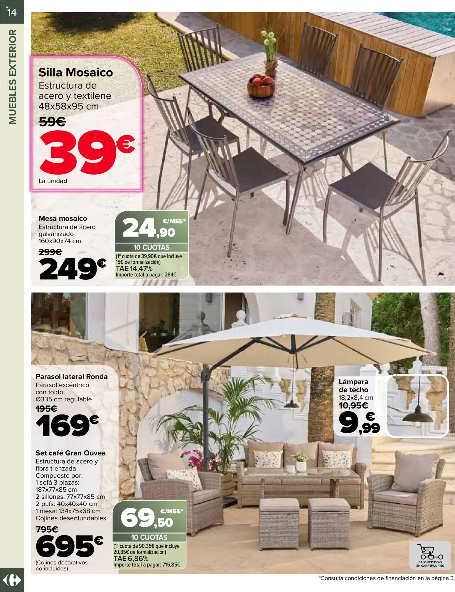 Carrefour Jardin │ válido desde el 14.04.2026 | Página: 14 | Productos: Café, Muebles, Sofá, Mesa