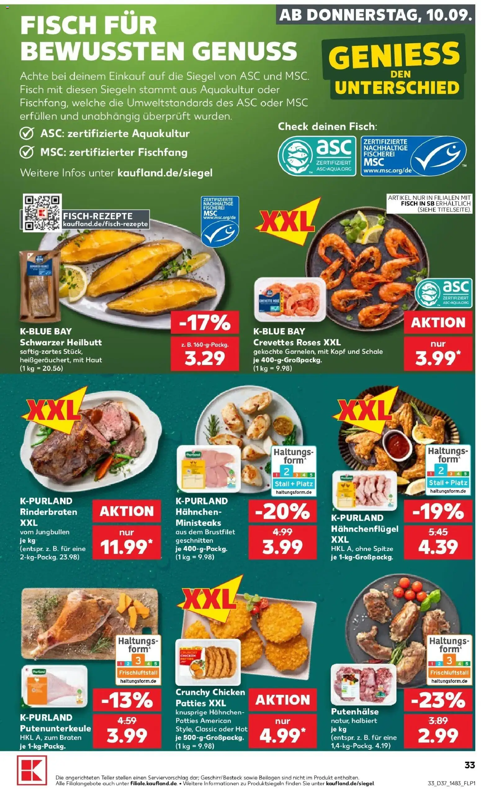 Prospekt Kaufland ab 07.09.2026 » Angebote Online zum Blättern | Seite: 42 | Produkte: Beilagen, Rinderbraten, Hahnchen, Fisch