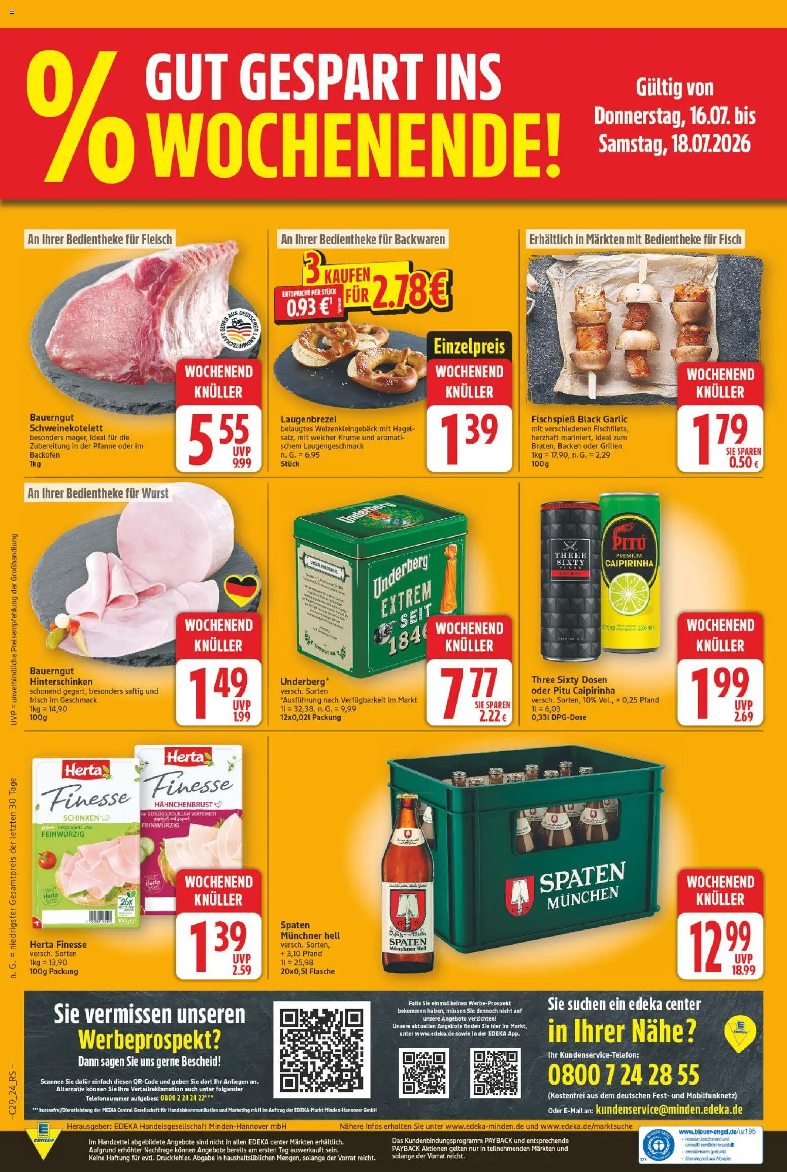 E center Prospekt – gültig ab 13.07.2026 | Seite: 28 | Produkte: Fisch, Bauerngut, Fleisch, Herta finesse