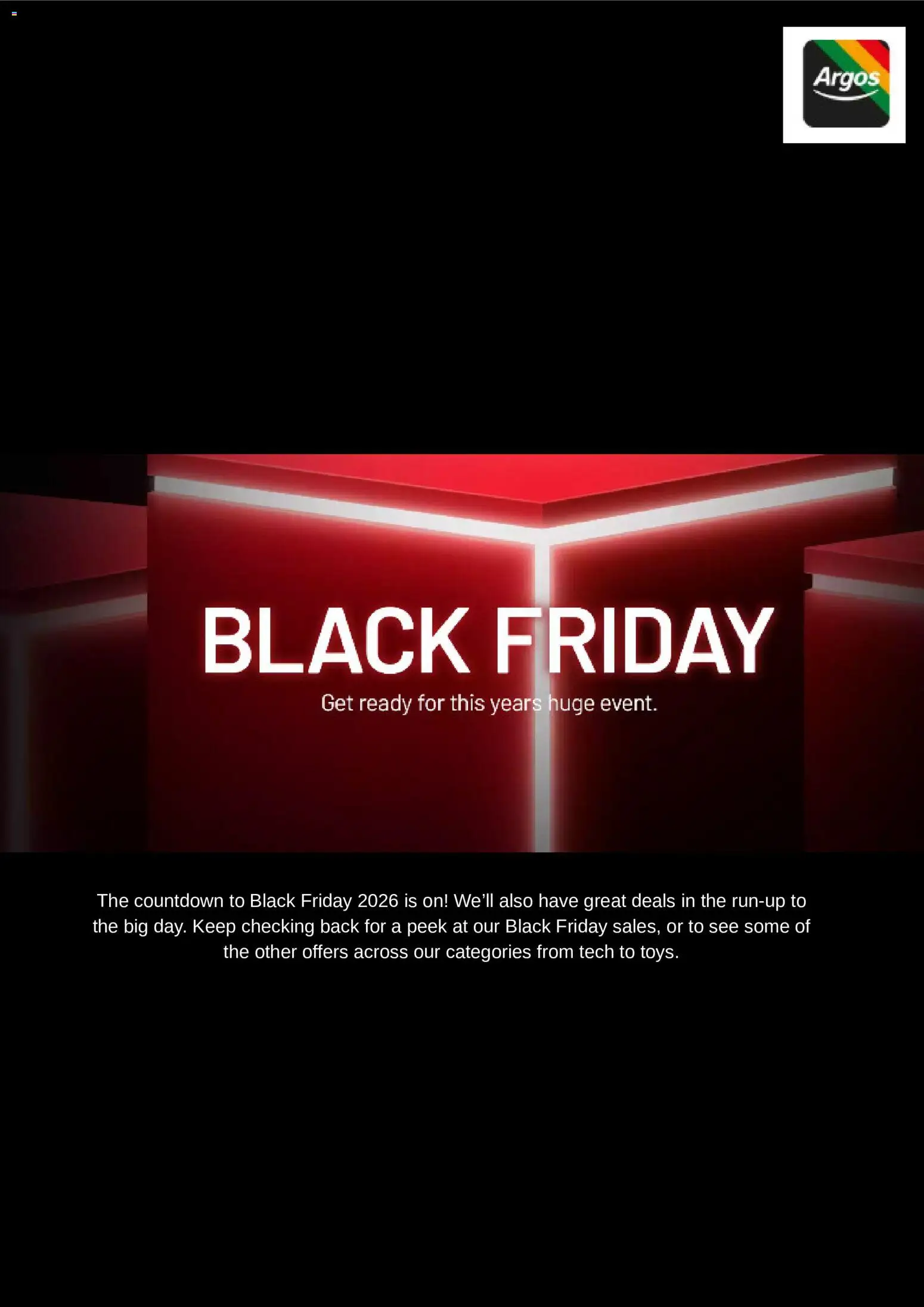 Argos Black Friday offers 20/10/2026 || Deals & Sales
