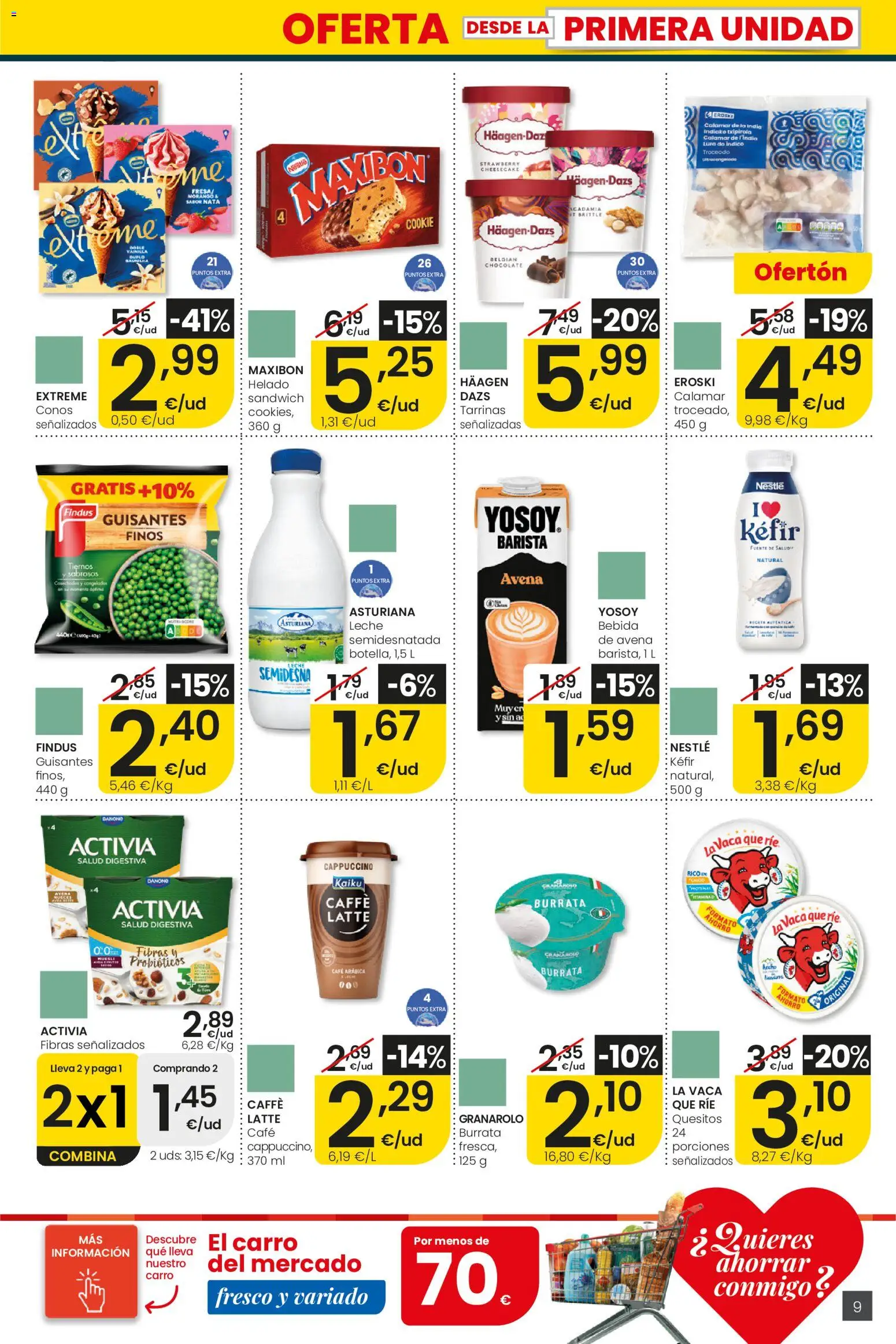 Eroski City │ válido desde el 30/07/2026 | Página: 9 | Productos: Leche, Café, Fresas, Helado