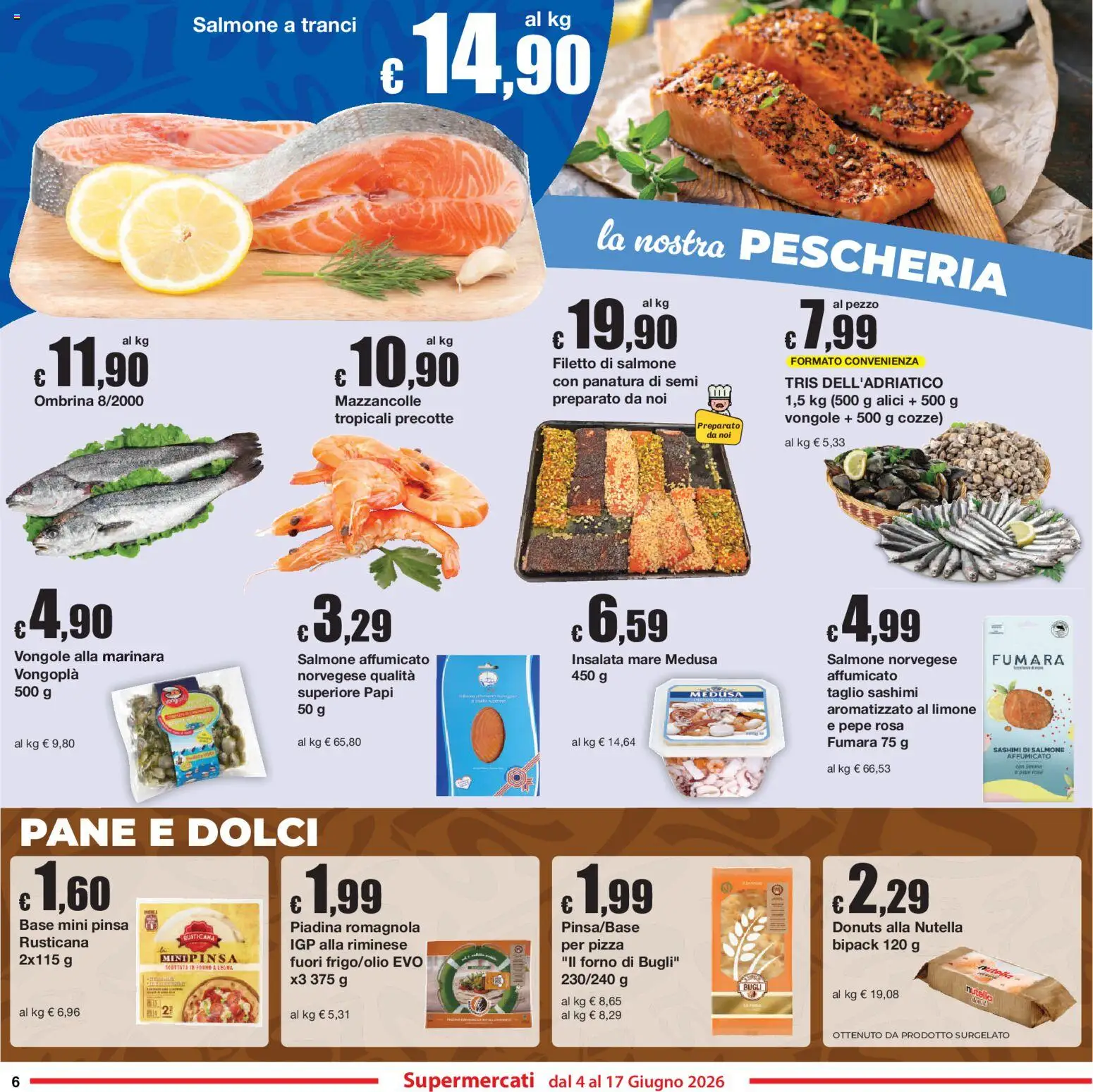 Volantino Sì con Te del 04.06.2026 | Pagina: 6 | Prodotti: Salmone, Vongole, Nutella, Il forno