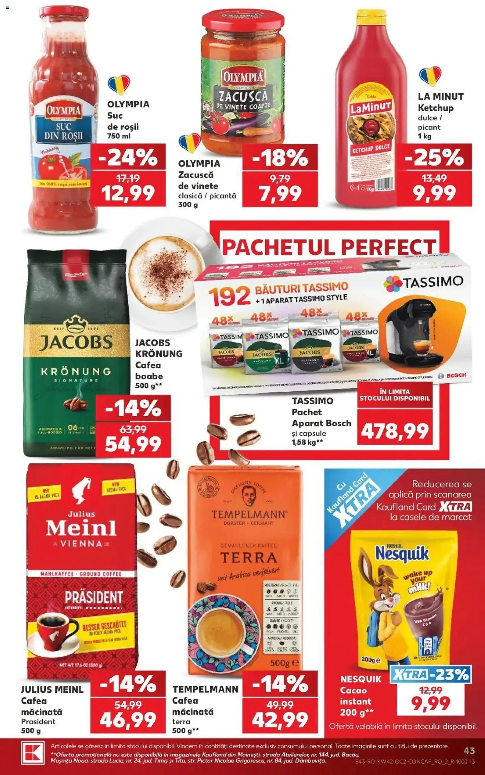 Kaufland Satu Mare 14.10.2026 - Revista si Oferta | Pagină: 43 | Produse: Jacobs, Rom, Ketchup, Cacao