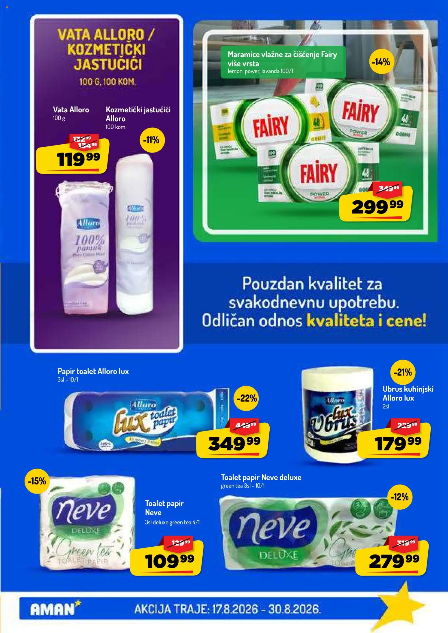Aman katalog - važi od 17.08.2026 | Strana: 35 | Proizvode: Maramice, Toalet papir, Ubrus, Vata