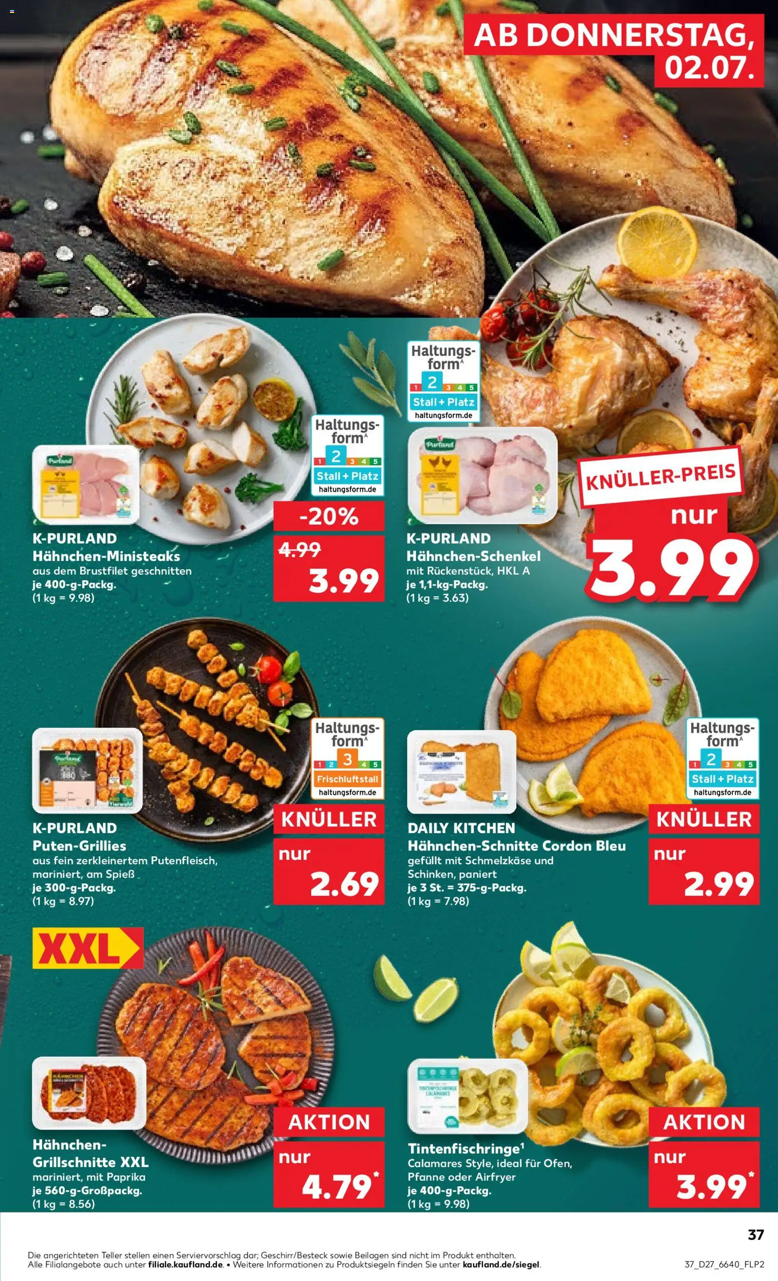 Kaufland Německo leták od 02.07.2026 | Strana: 37 | Produkty: Cordon Bleu, Paprika, Forma, Airfryer