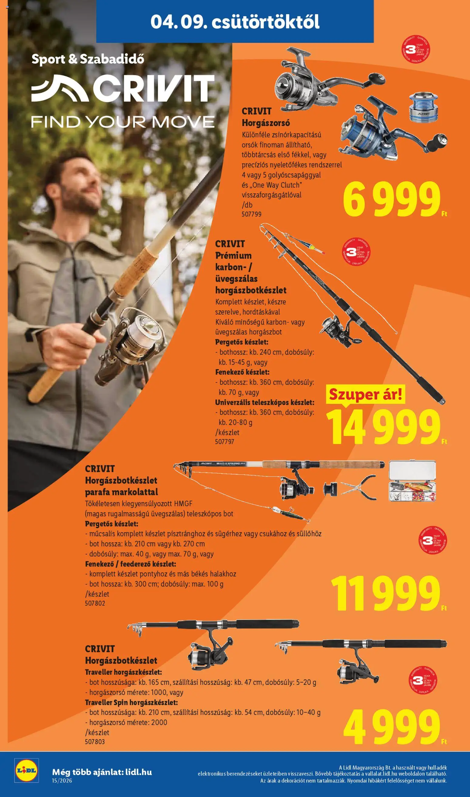 Lidl akciós ujság - amely érvényes a következő dátumtól: 09.04.2026 | Oldal: 14 | Termékek: Horgászbot