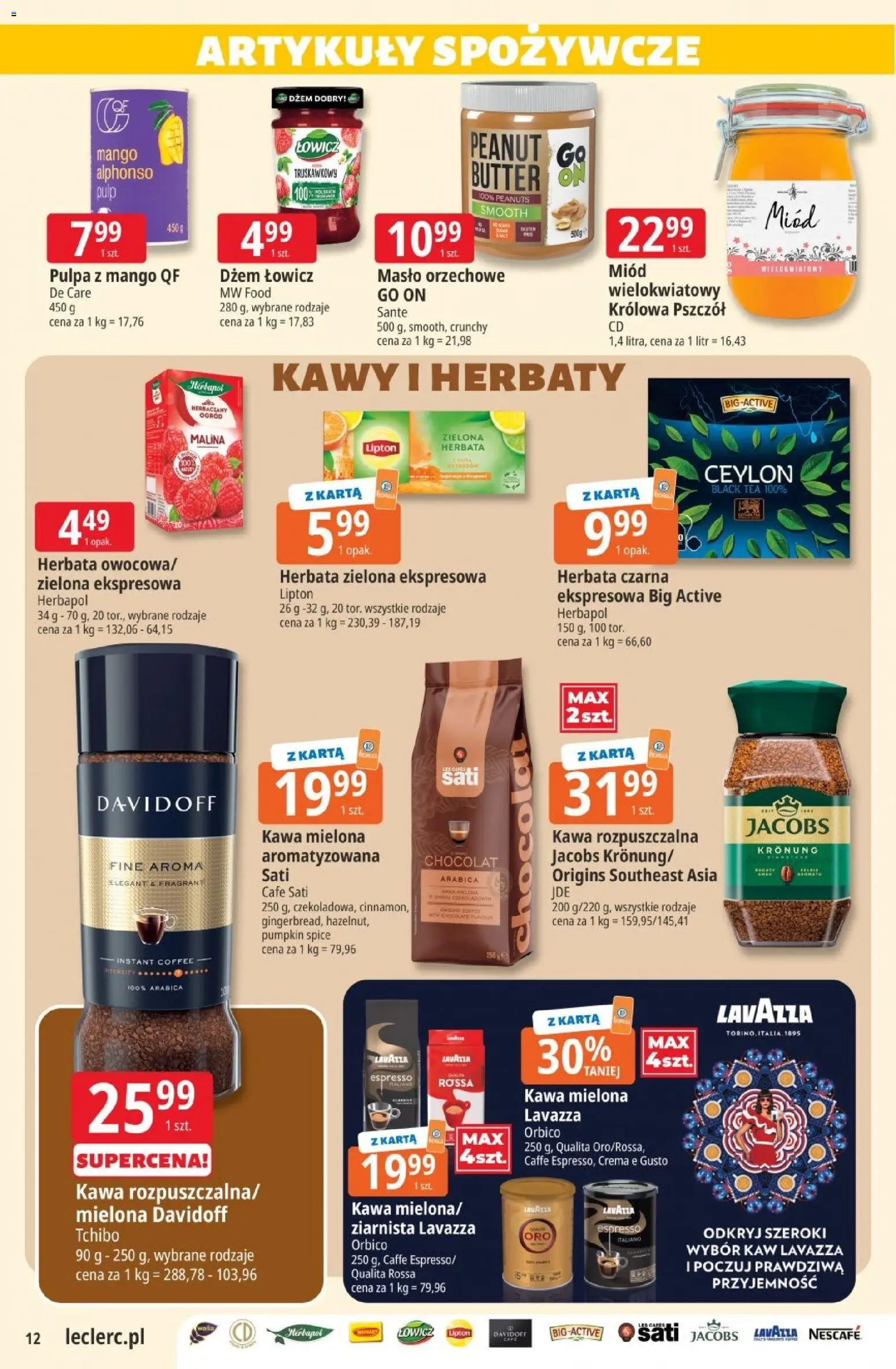 E.Leclerc - Ulotka od 03.11.2026 | Strona: 12 | Produkty: Herbata czarna, Masło orzechowe, Dżem, Kawa