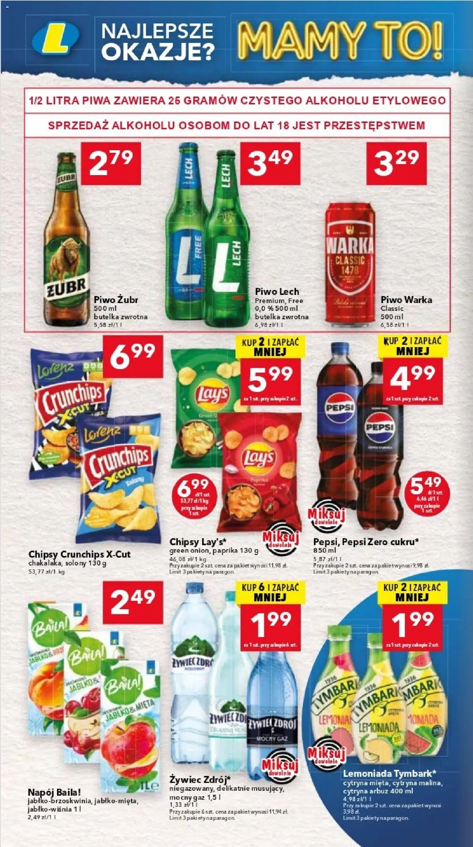 Lewiatan gazetka - Warszawa od 21.05.2026 | Strona: 14 | Produkty: Chipsy, Pepsi, Mięta, Piwo Warka