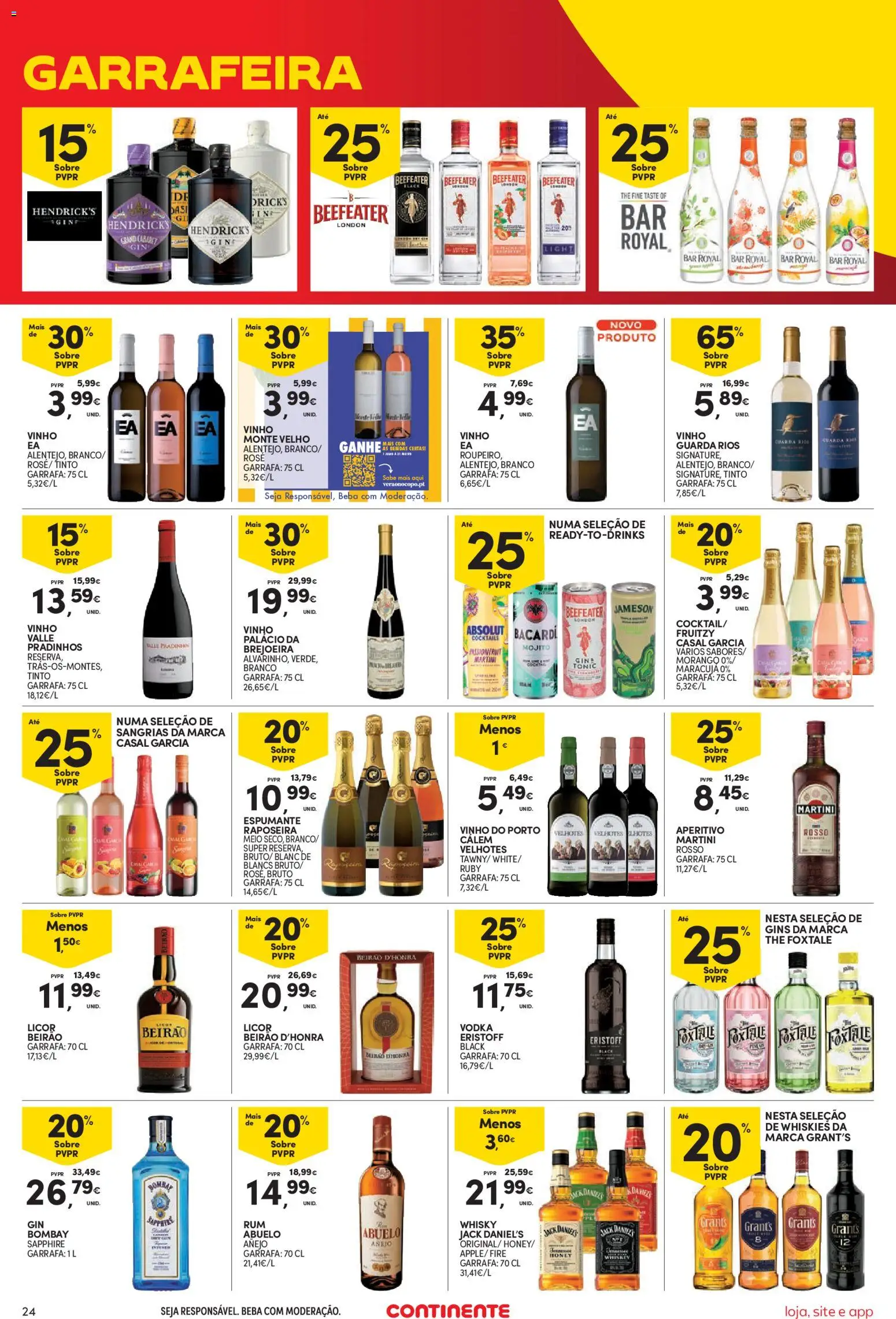 Continente Semanal Continente Bom Dia │ válido de 04/08/2026 | Página: 24 | Produtos: Whisky, Licor, Vinho, Vodka