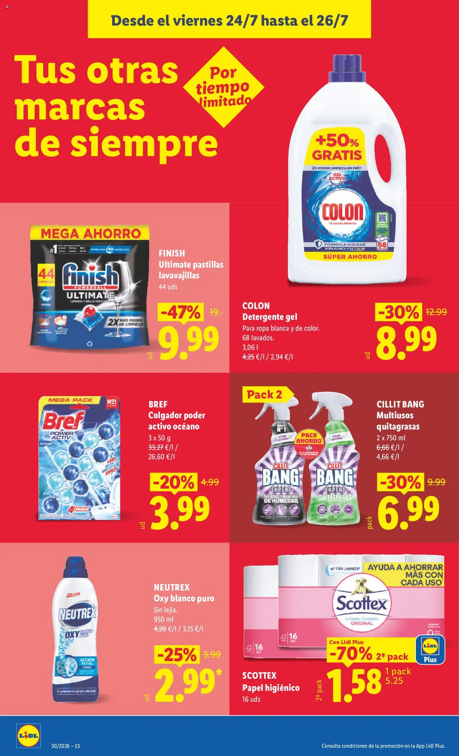 Lidl folleto │ válido desde el 20/07/2026 | Página: 46 | Productos: Papel higienico, Pastillas lavavajillas, Ropa, Lavavajillas