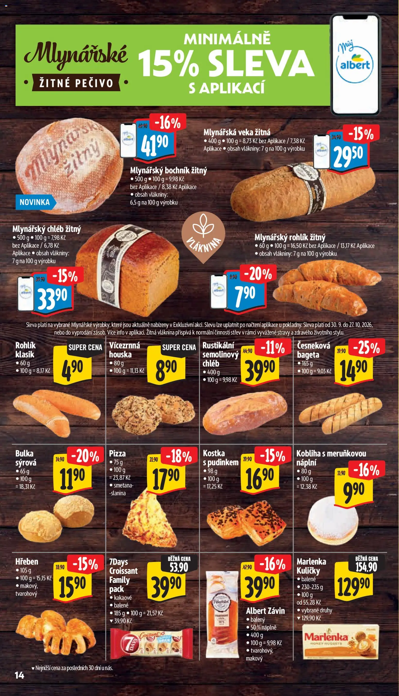 Albert leták - Hypermarket - Svitavy od 14.10.2026 | Strana: 22 | Produkty: Veka, Marlenka kuličky, Chléb, Slanina