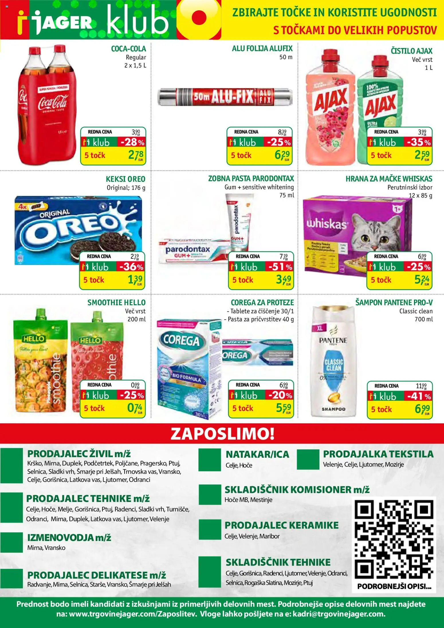 Novi Jager katalog ponudbe – veljaven od 01.07.2026 | Stran: 13 | Izdelki: Keksi, Hrana za mačke, Zobna pasta, Folija