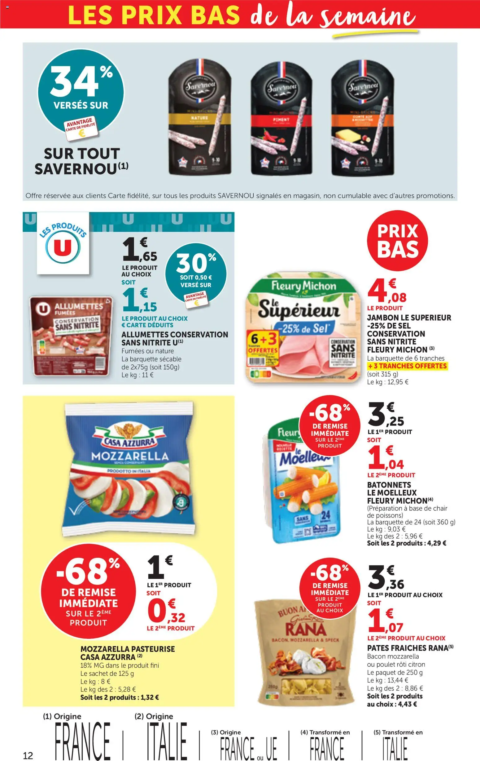 {H1} | Page: 12 | Produits: Citron, Piment, Jambon, Pâtes