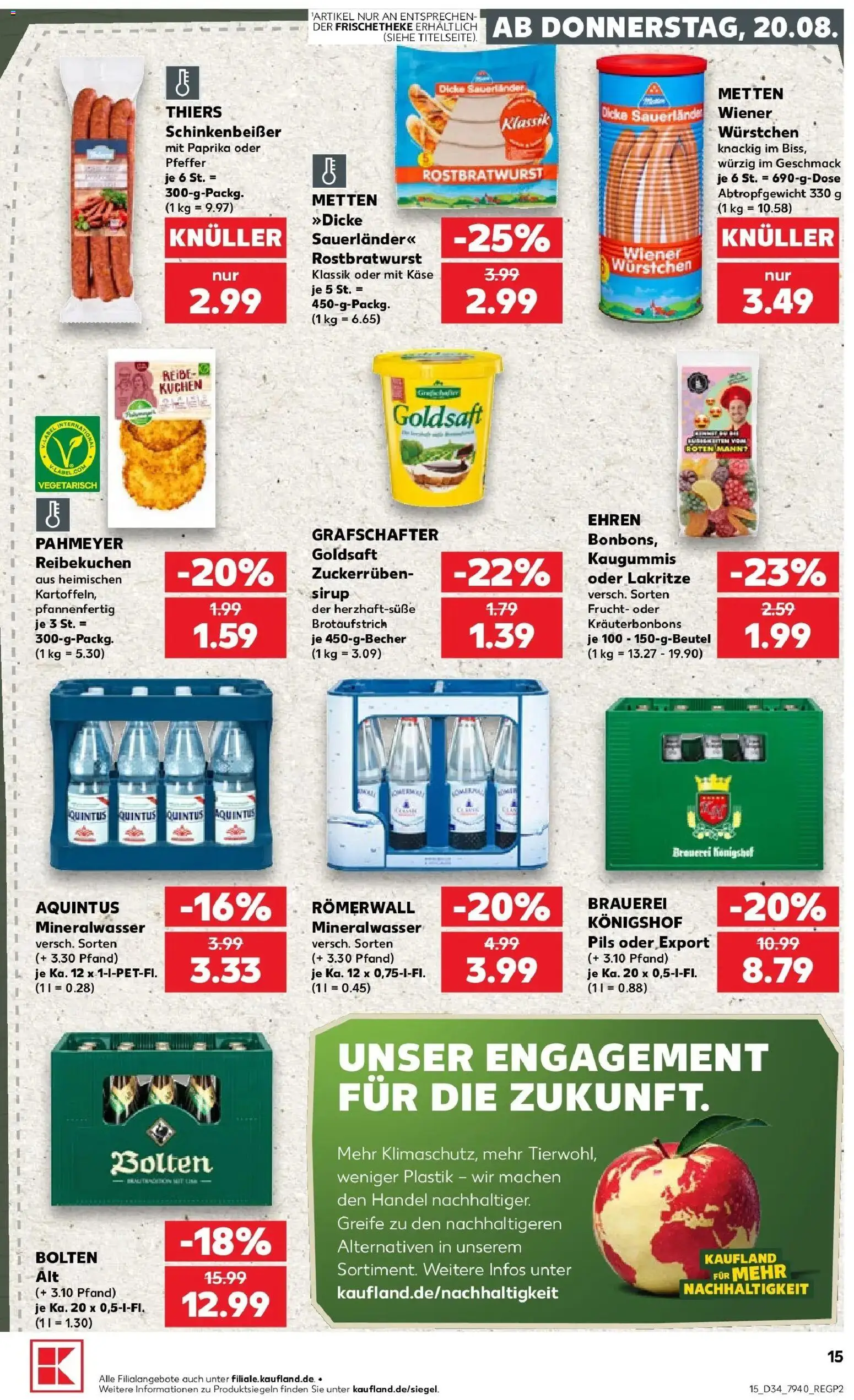 Prospekt Kaufland ab 20.08.2026 » Angebote Online zum Blättern | Seite: 15 | Produkte: Sirup, Paprika, Pfeffer, Kuchen