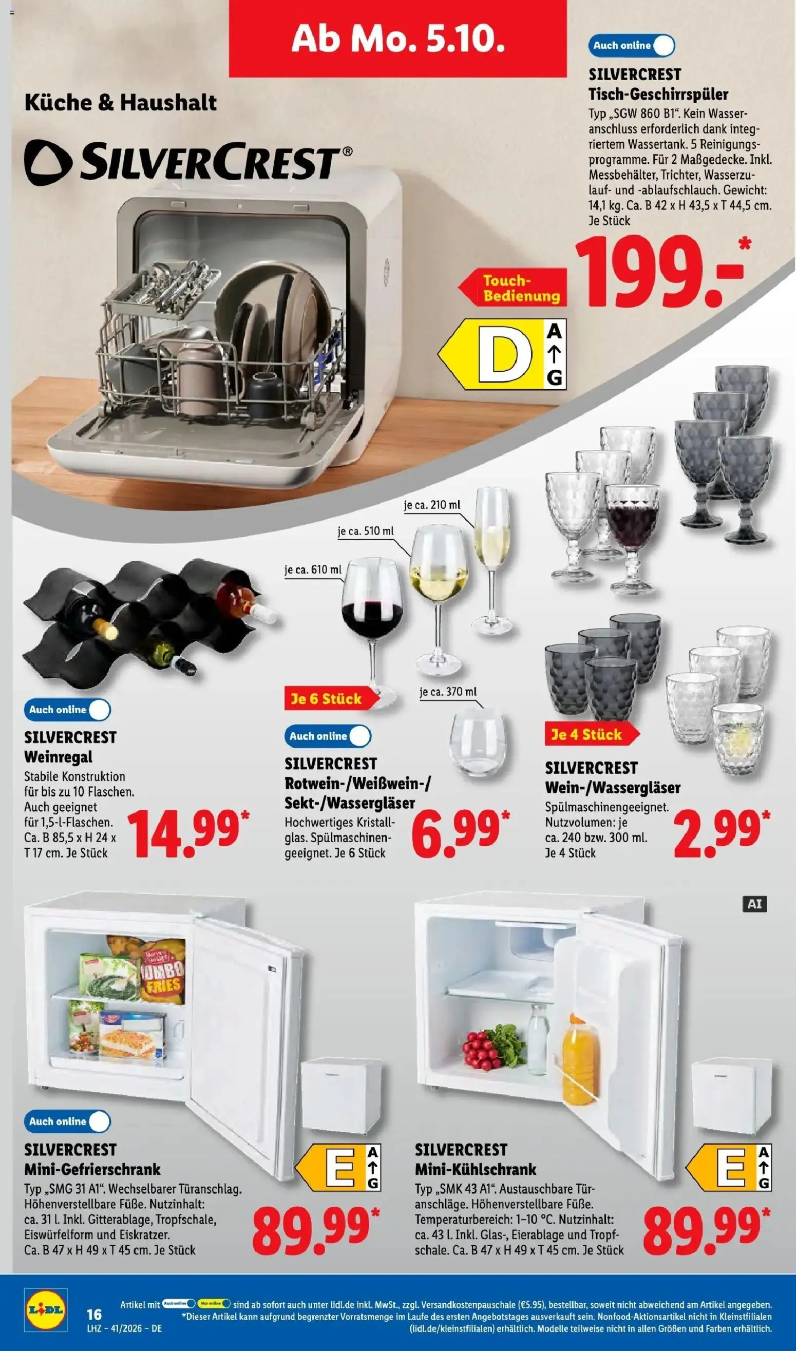 Lidl Prospekt Mahlow (ab 05.10.2026) zum Blättern » Angebote | Seite: 32 | Produkte: Gewicht, Weinregal, Tür, Wasser