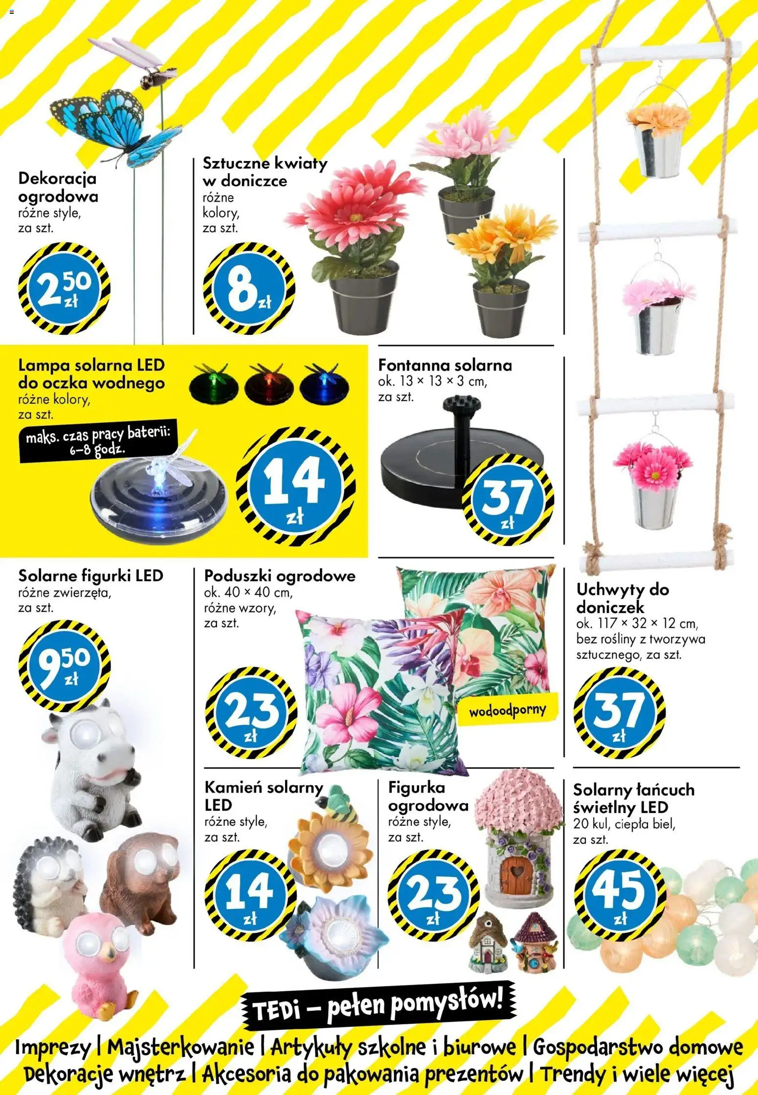 TEDi gazetka od 06.03.2026 | Strona: 29 | Produkty: Lampa solarna, Figurki, Artykuły szkolne, Kwiaty