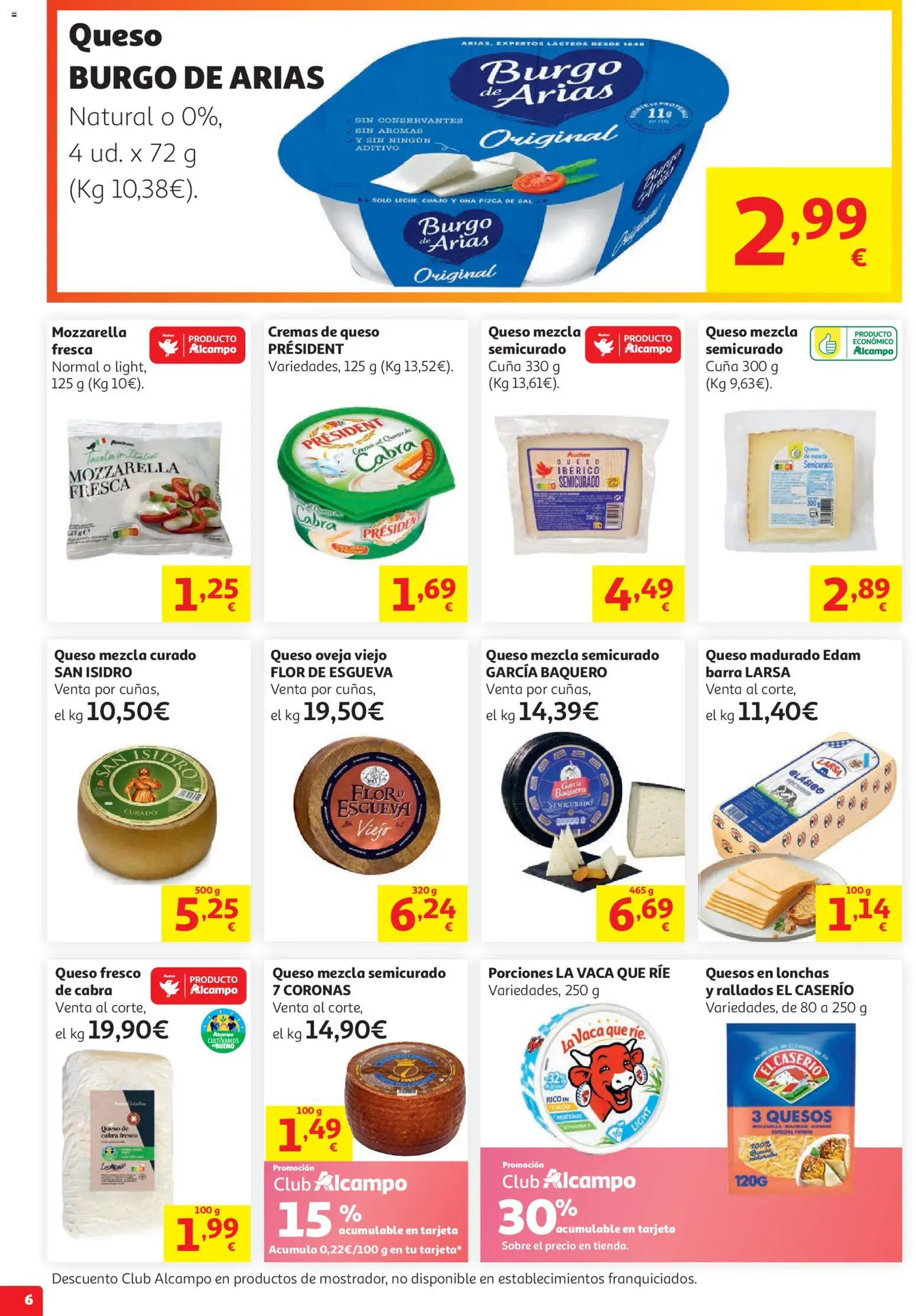 Alcampo HG Catalán Litoral │ válido desde el 29/07/2026 | Página: 6 | Productos: Queso, Queso fresco, Cama, Cuna