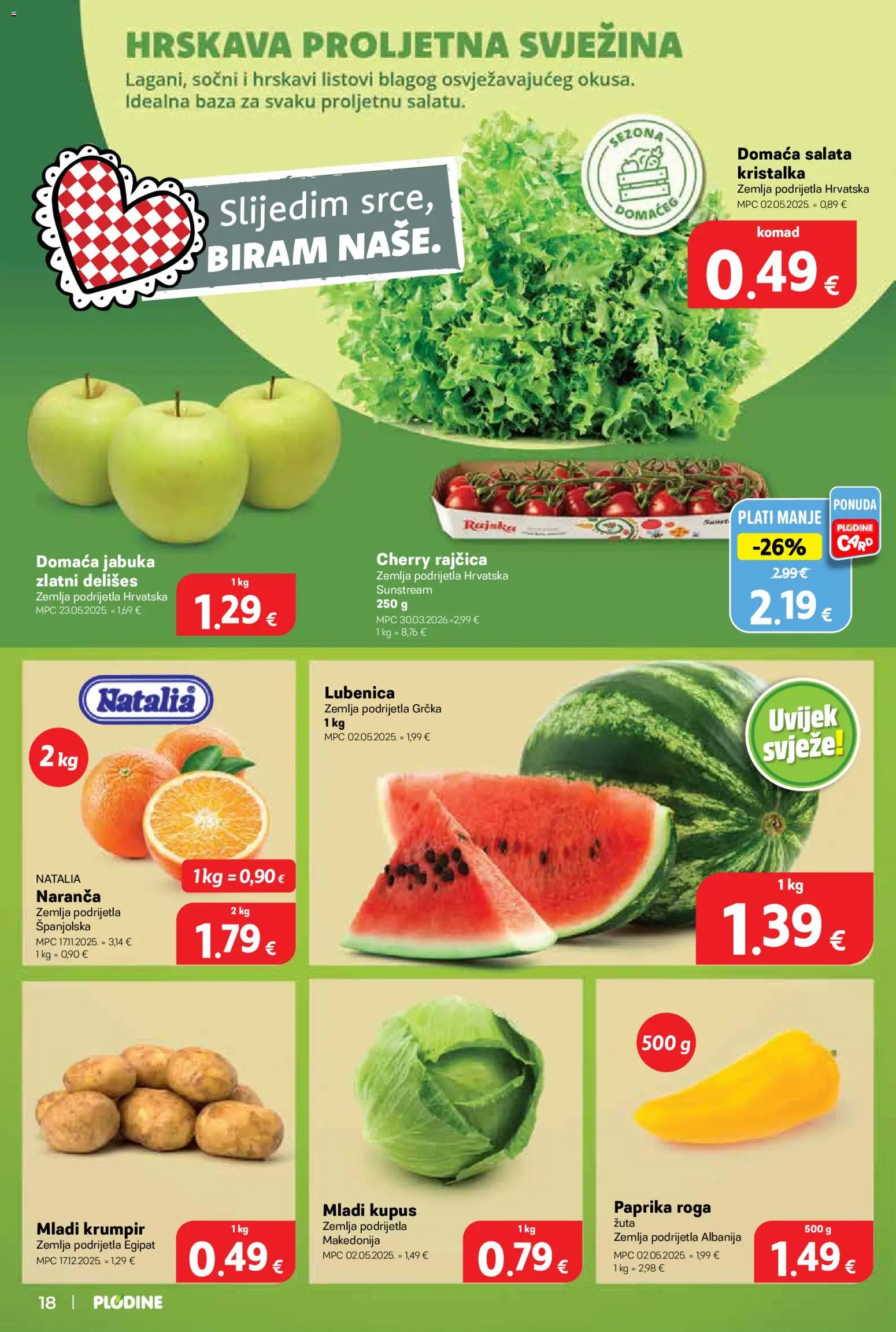 Plodine katalog | vrijedi od 06.05.2026 | Stranica: 18 | Proizvodi: Paprika, Kupus, Rajčica, Jabuka