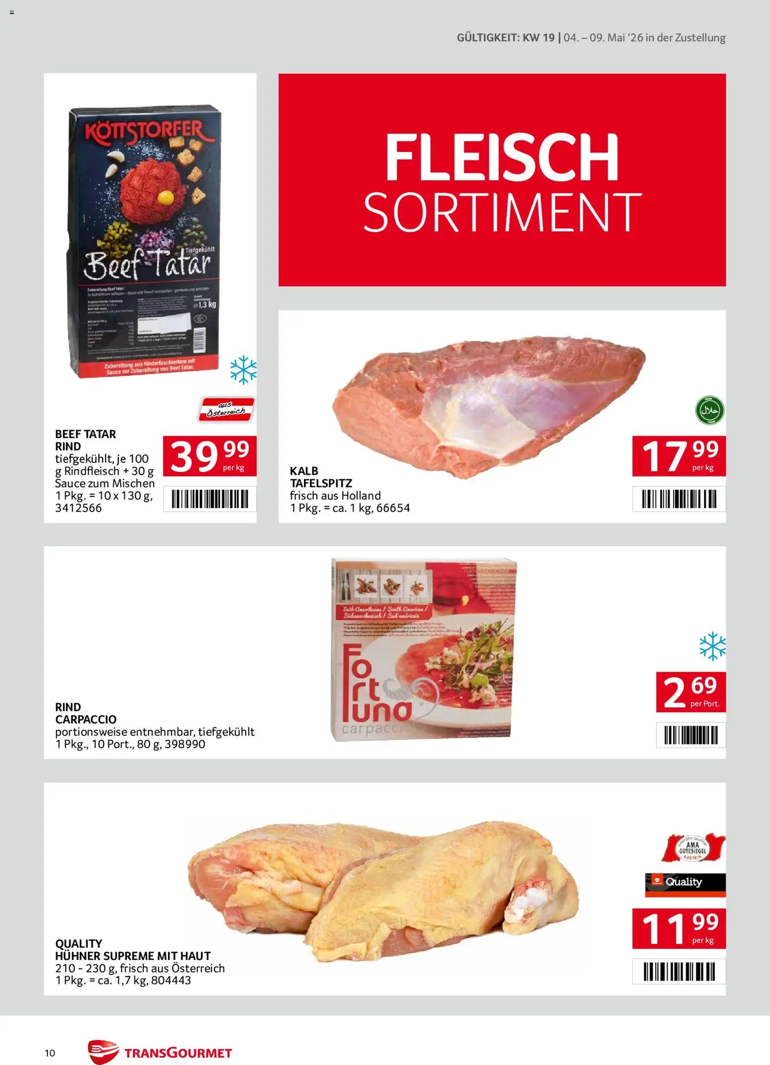 Transgourmet Zustellaktion gültig ab 04.05.2026 | Seite: 10 | Produkte: Rindfleisch