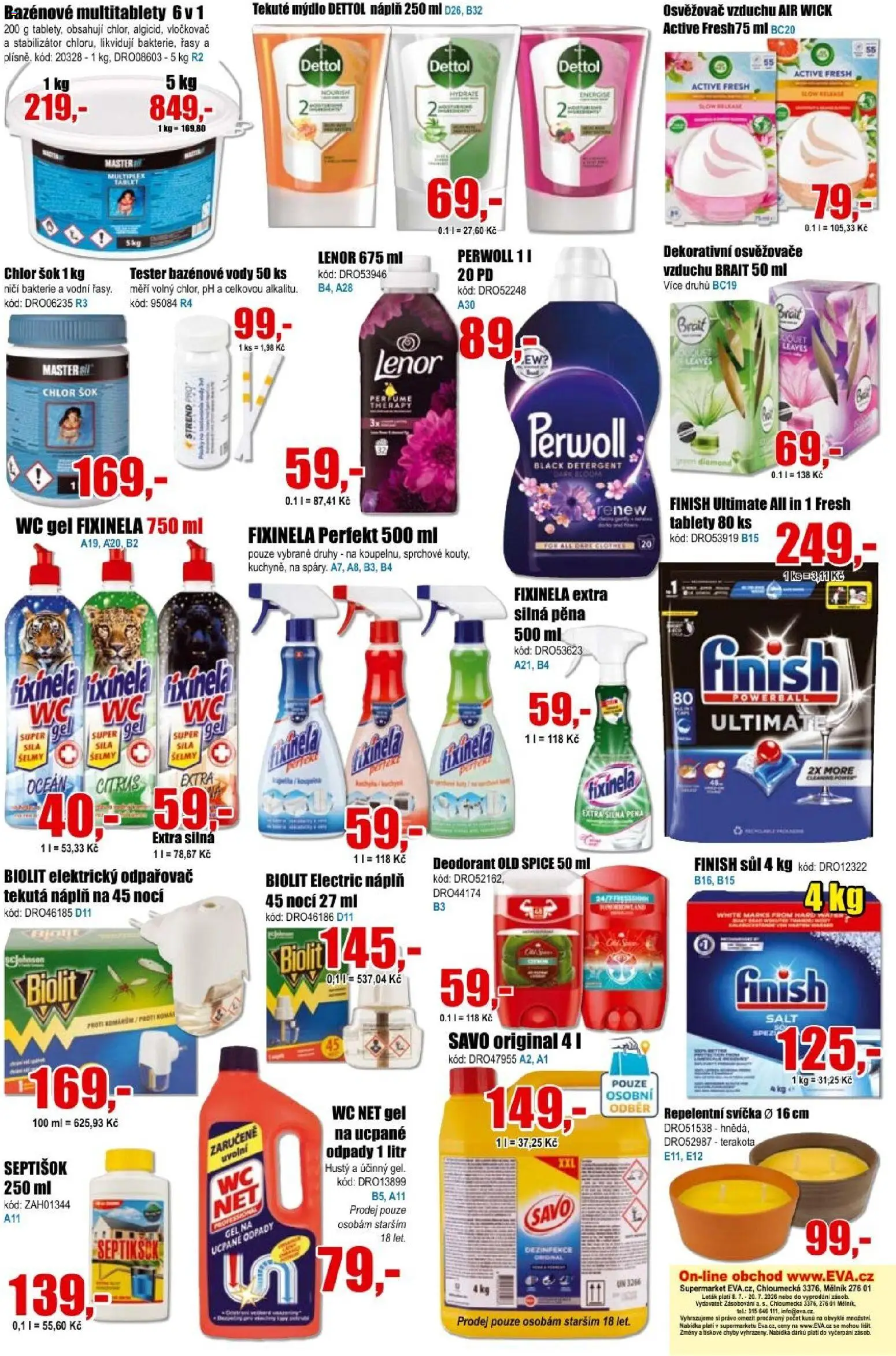 Eva supermarket leták od 08.07.2026 | Strana: 6 | Produkty: Deodorant, Dettol, Svíčka, Wc