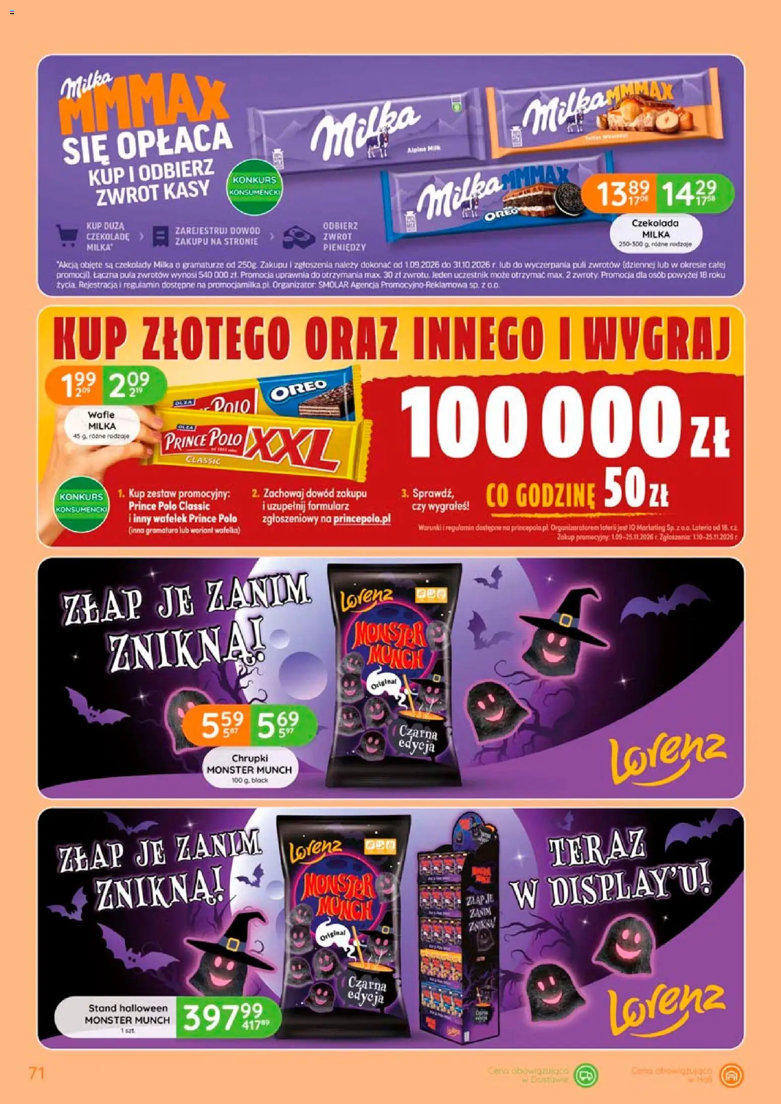 Eurocash gazetka od 17.09.2026 | Strona: 71 | Produkty: Czekolady, Chrupki, Czekolady milka, Czekolada