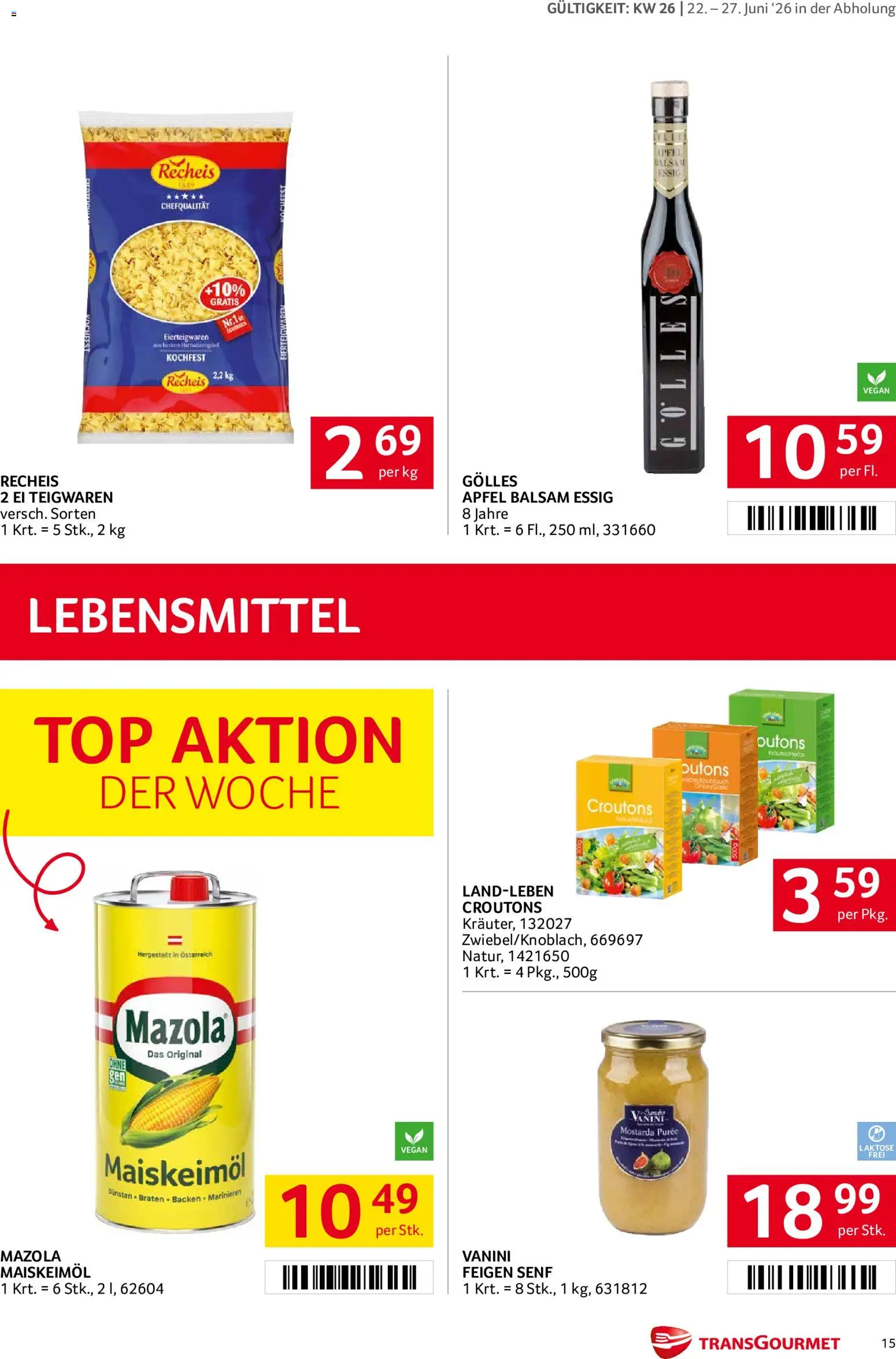 Transgourmet Flugblatt gültig ab 22.06.2026 | Seite: 14 | Produkte: Libacomb, Äpfel