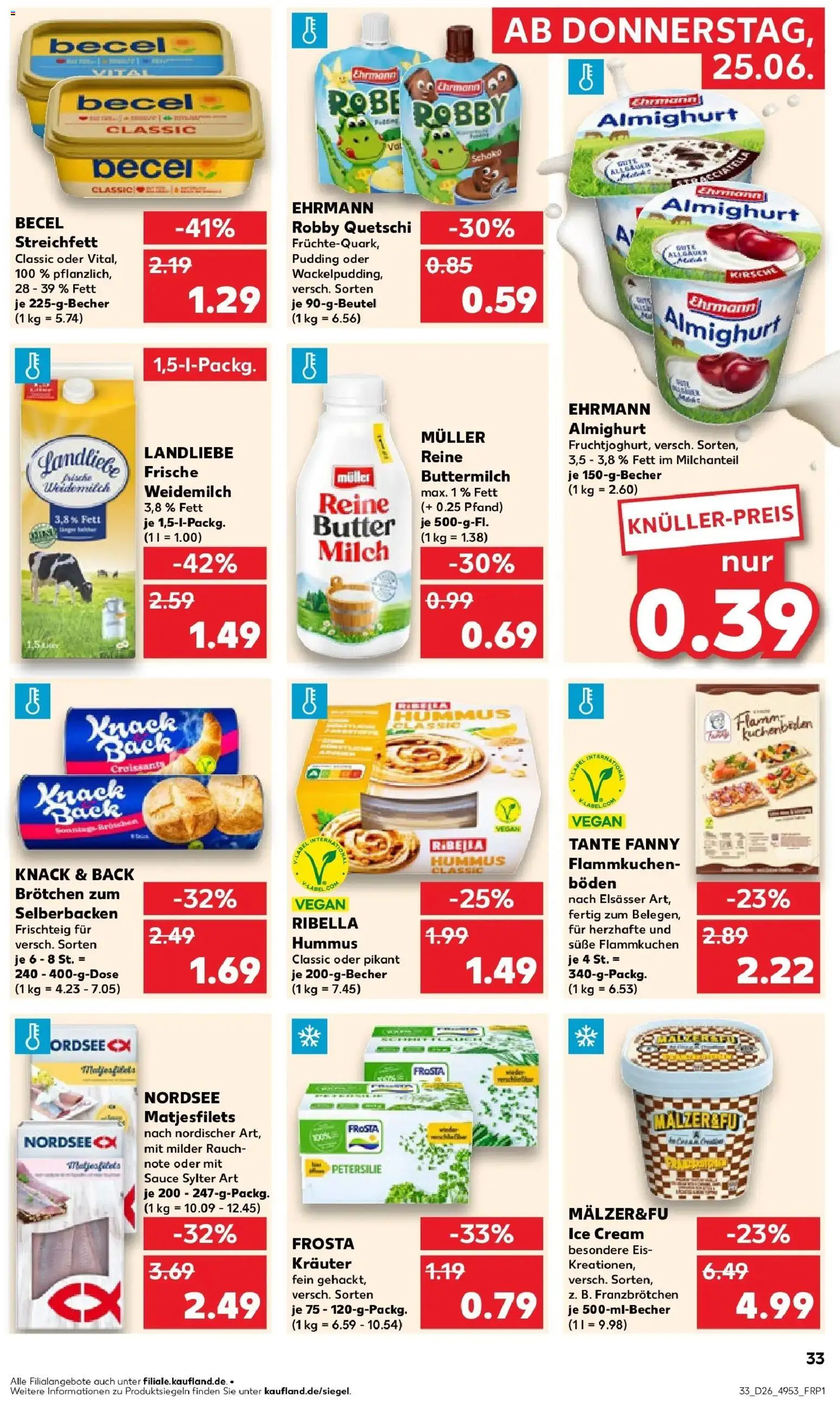 Kaufland Prospekt Wülfrath – gültig ab 22.06.2026 | Seite: 42 | Produkte: Buttermilch, Butter, Frosta, Pizza
