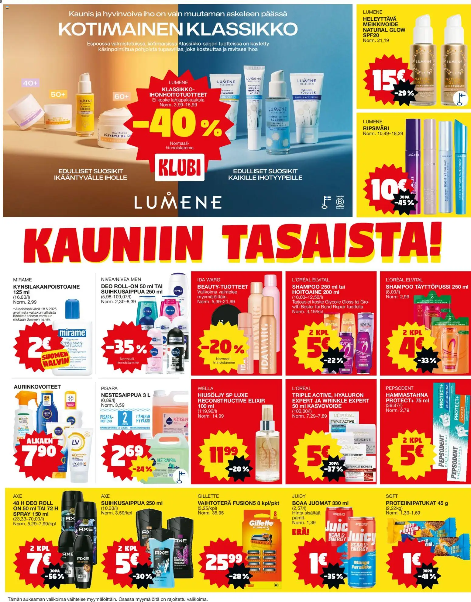 Tokmanni tarjoukset – voimassa 01.06.2026 alkaen | Sivu: 8 | Tuotteet: Shampoo, Yövoide, Kasvovoide, Kynsilakanpoistoaine