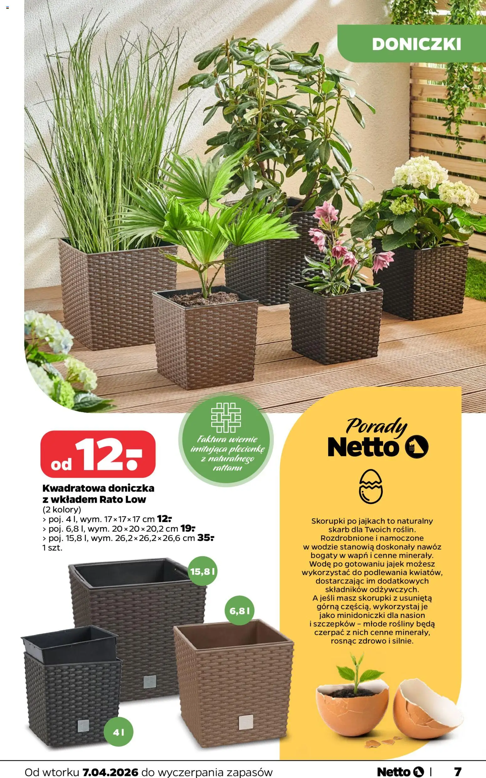 Netto gazetka - Dom i ogród od 07.04.2026 | Strona: 7 | Produkty: Doniczka, Rosliny, Doniczki