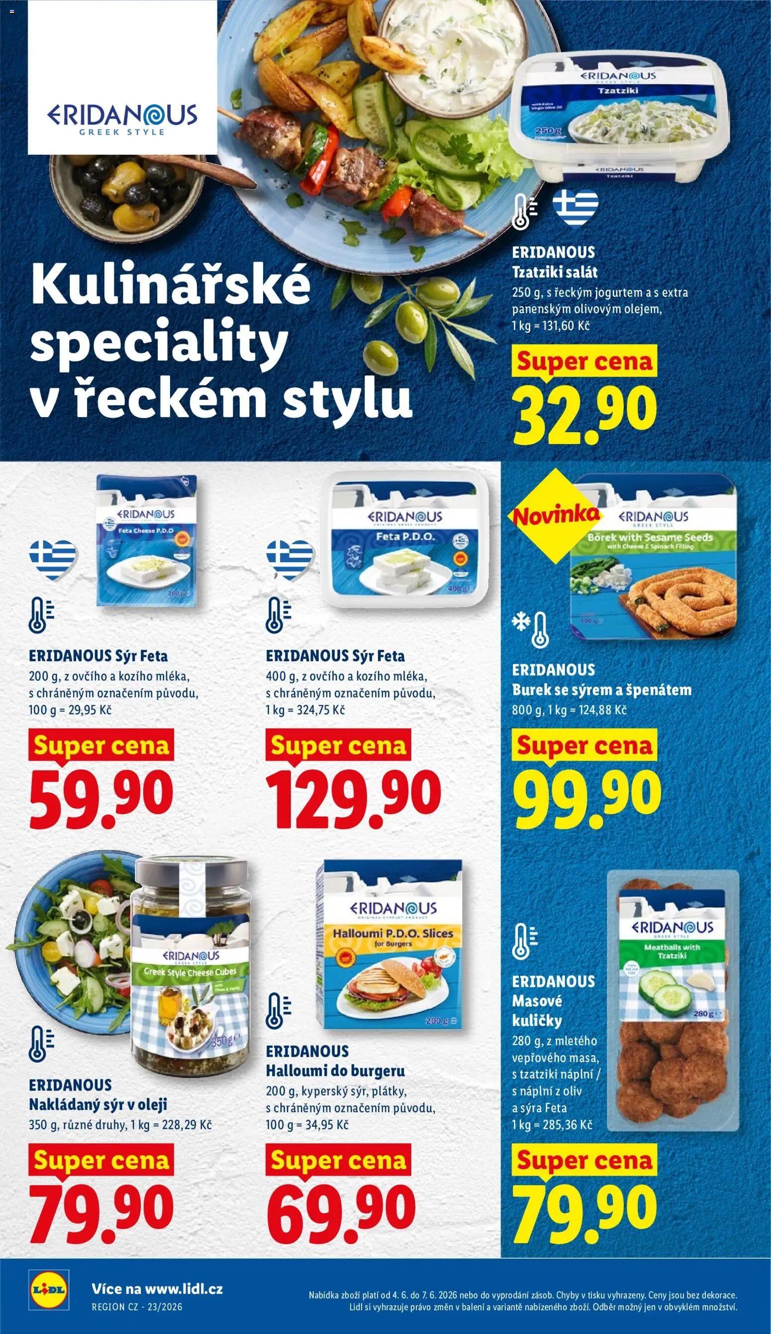 Lidl leták od 04.06.2026 | Strana: 22 | Produkty: Sýr, Halloumi, Burek, Kuličky