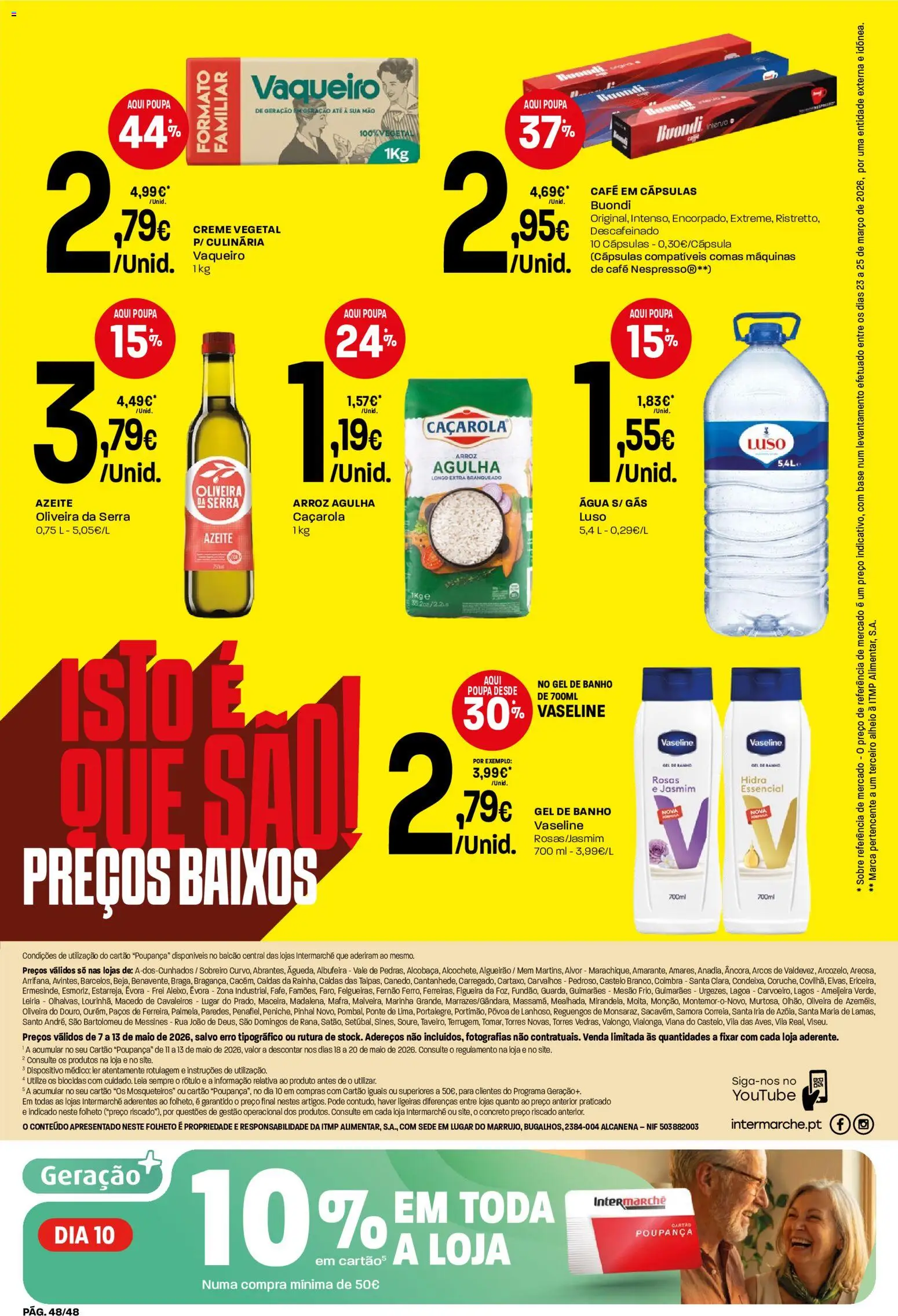 Intermarché folheto │ válido de 07.05.2026 | Página: 48 | Produtos: Agua, Azeite, Base, Arroz