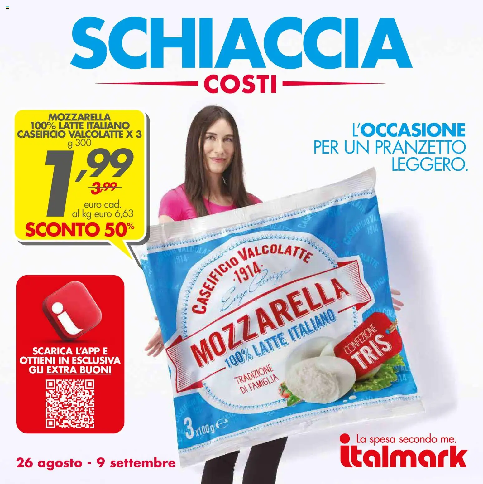 Volantino Italmark del 26/08/2026 | Pagina: 1 | Prodotti: Mozzarella, Latte