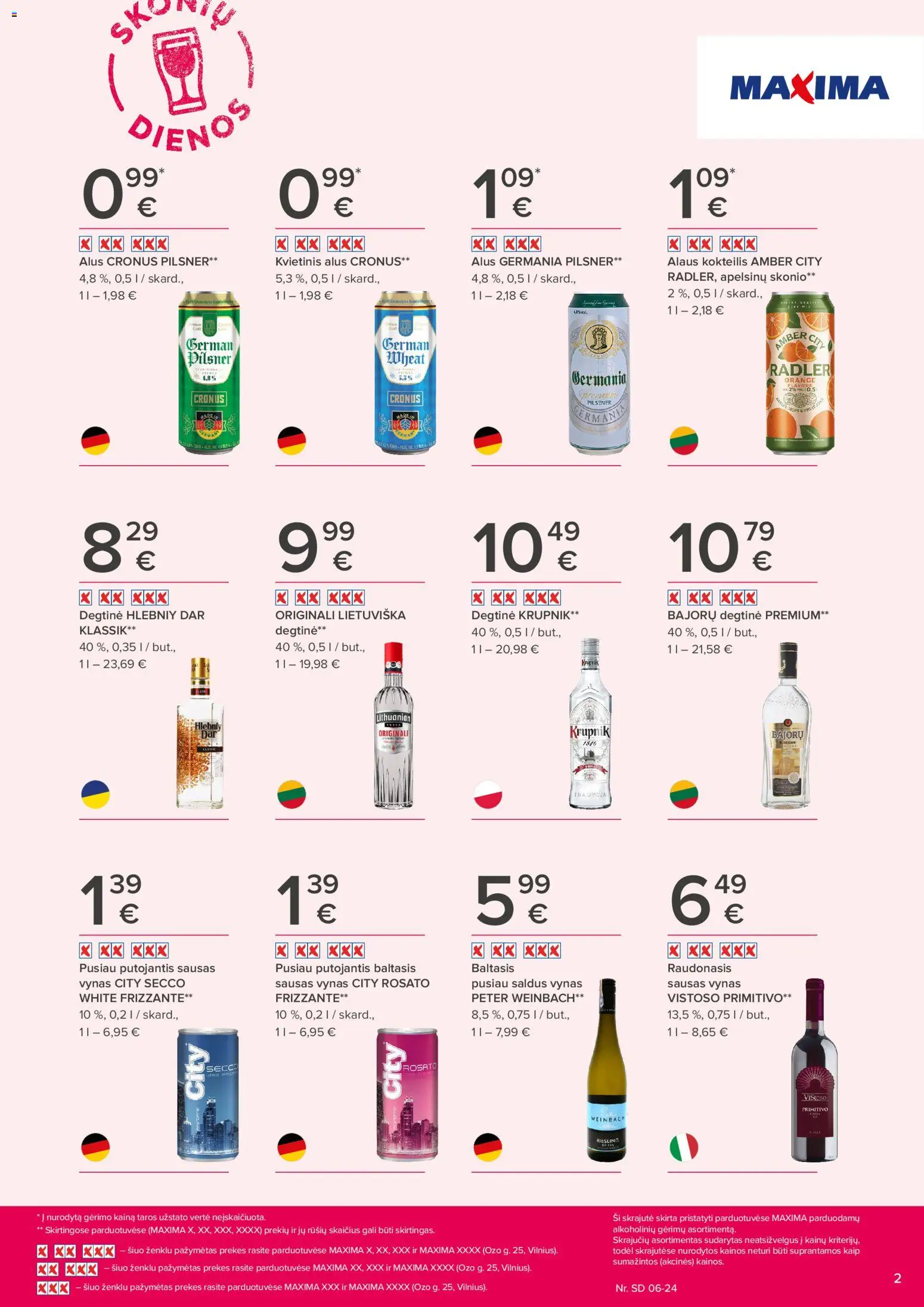 MAXIMA akcijos nuo 11.06.2026 | Puslapis: 2 | Prekių: Degtinė, Vynas, Alus