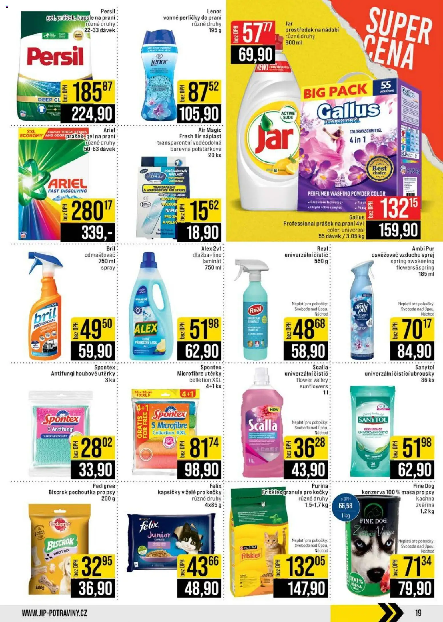 Jip leták - Cash & Carry od 22.04.2026 | Strana: 19 | Produkty: Felix, Kapsle, Náplast, Persil