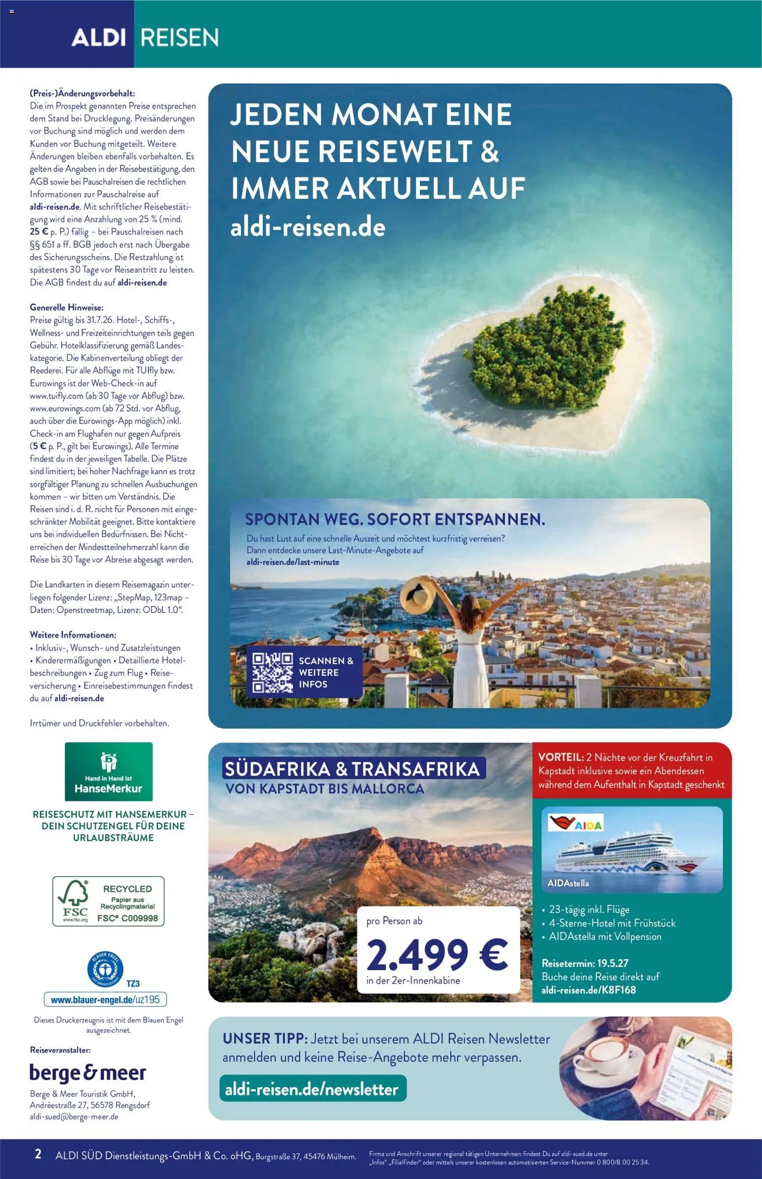Aldi Reisen Prospekt – gültig ab 01.07.2026 | Seite: 2