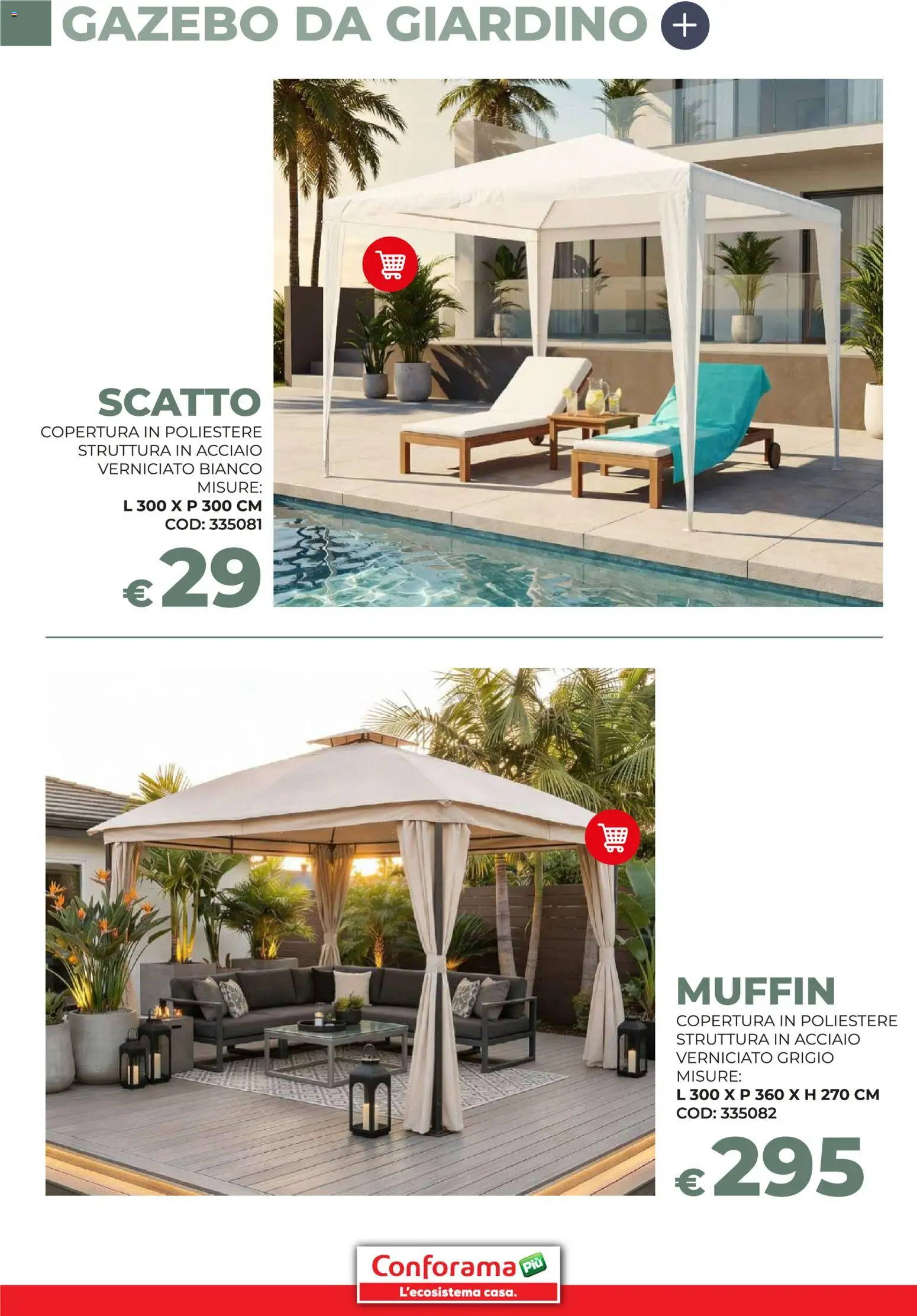 Volantino Conforama del 19/03/2026 | Pagina: 12 | Prodotti: Gazebo, Muffin