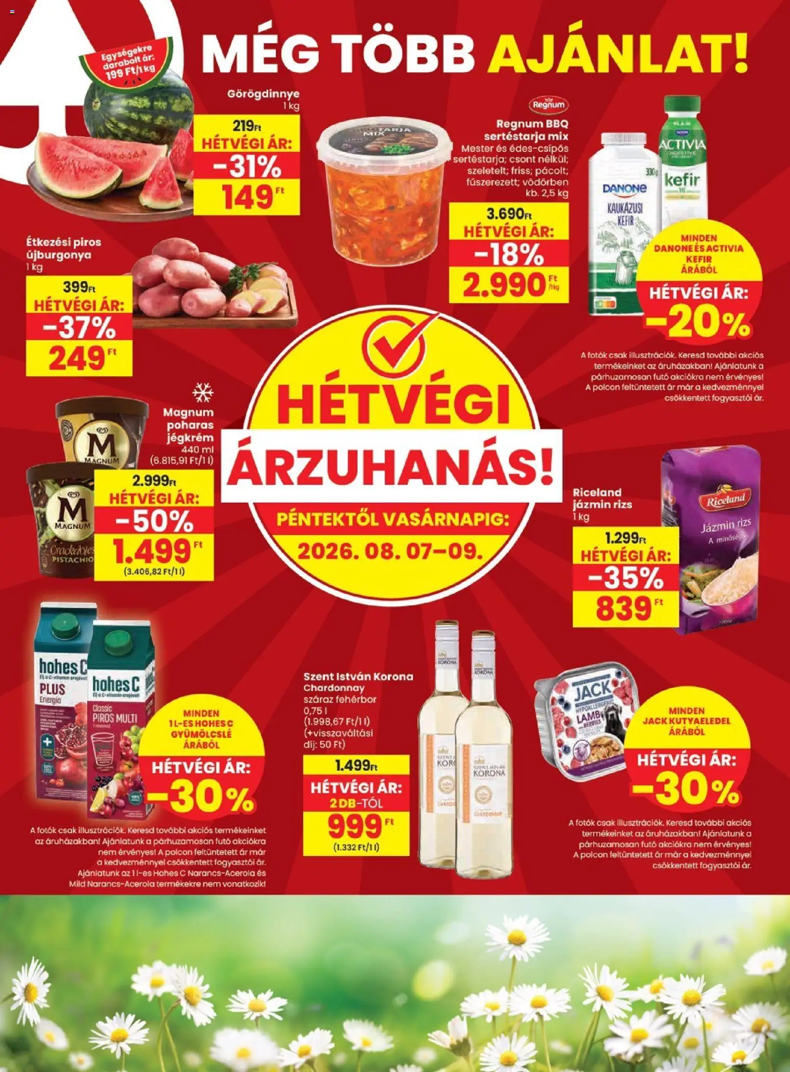 Spar akciós ujság - amely érvényes a következő dátumtól: 2026.08.06. | Oldal: 20 | Termékek: Magnum, Kefir, Jázmin rizs, Fehérbor