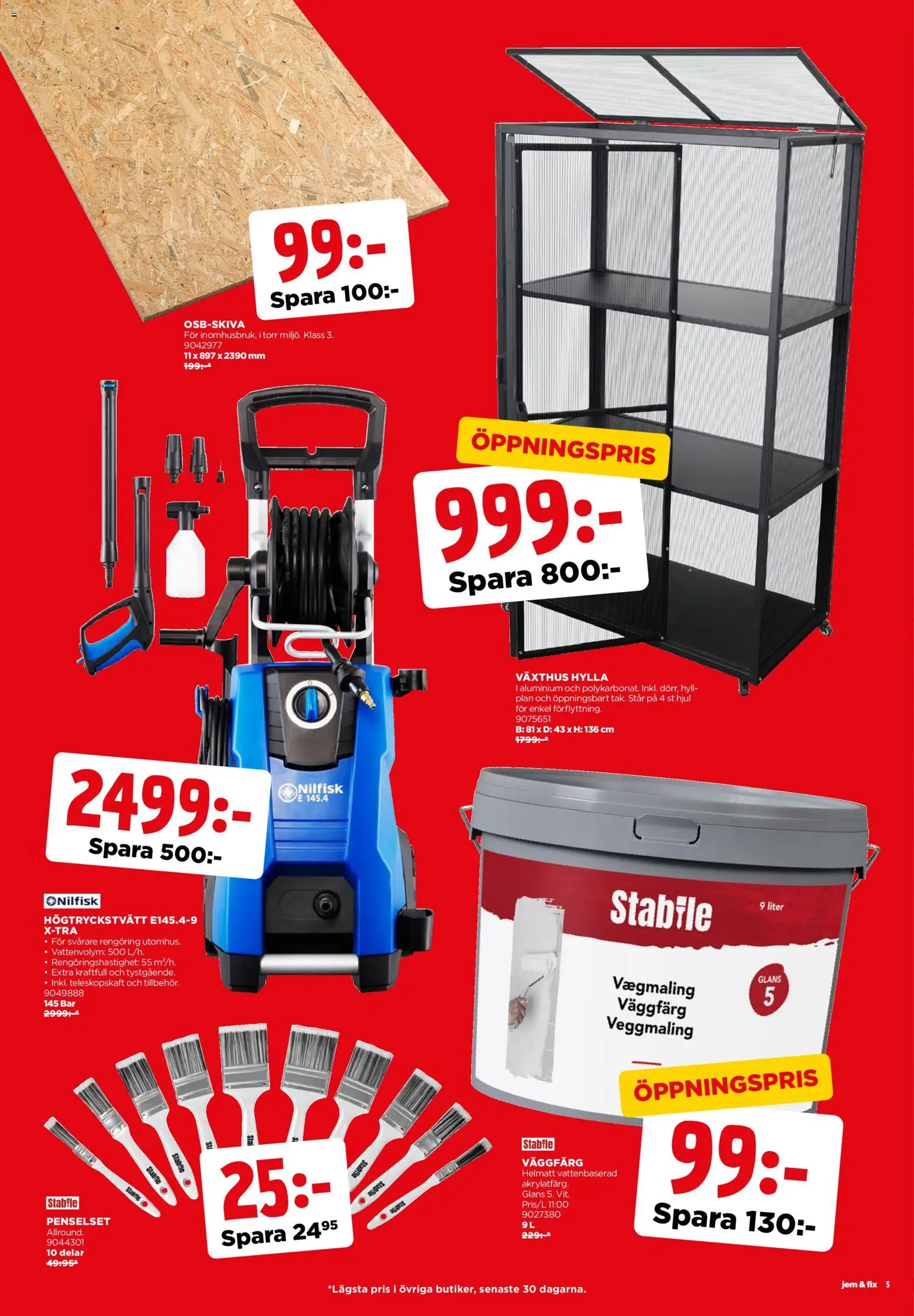 Jem & Fix reklamblad aktuell från 05.05.2026 | Sida: 5 | Produkter: Växthus, Högtryckstvätt, Hylla