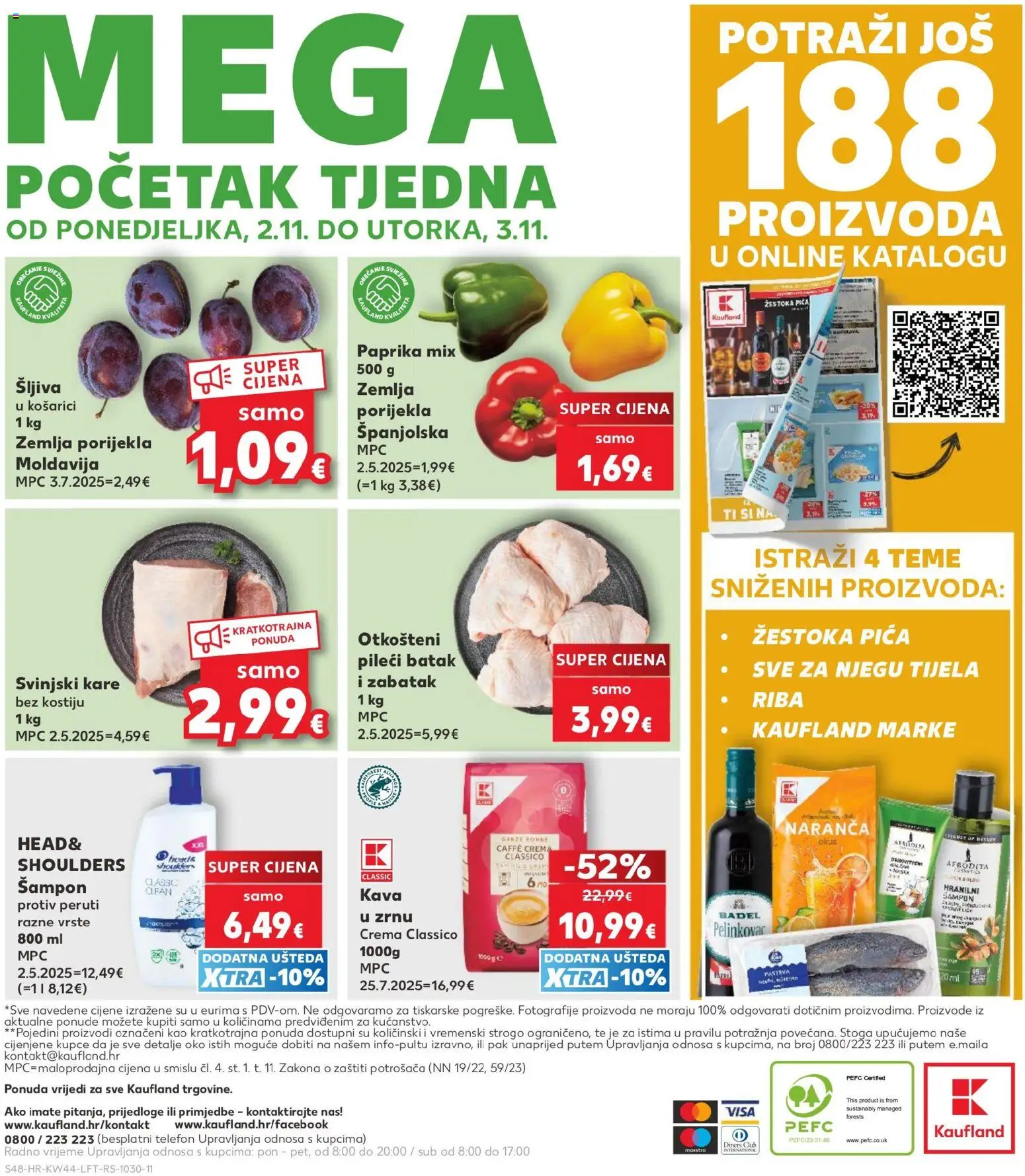Kaufland katalog | vrijedi od 28.10.2026 | Stranica: 48 | Proizvodi: Kava u zrnu, Paprika, Badel, Telefon