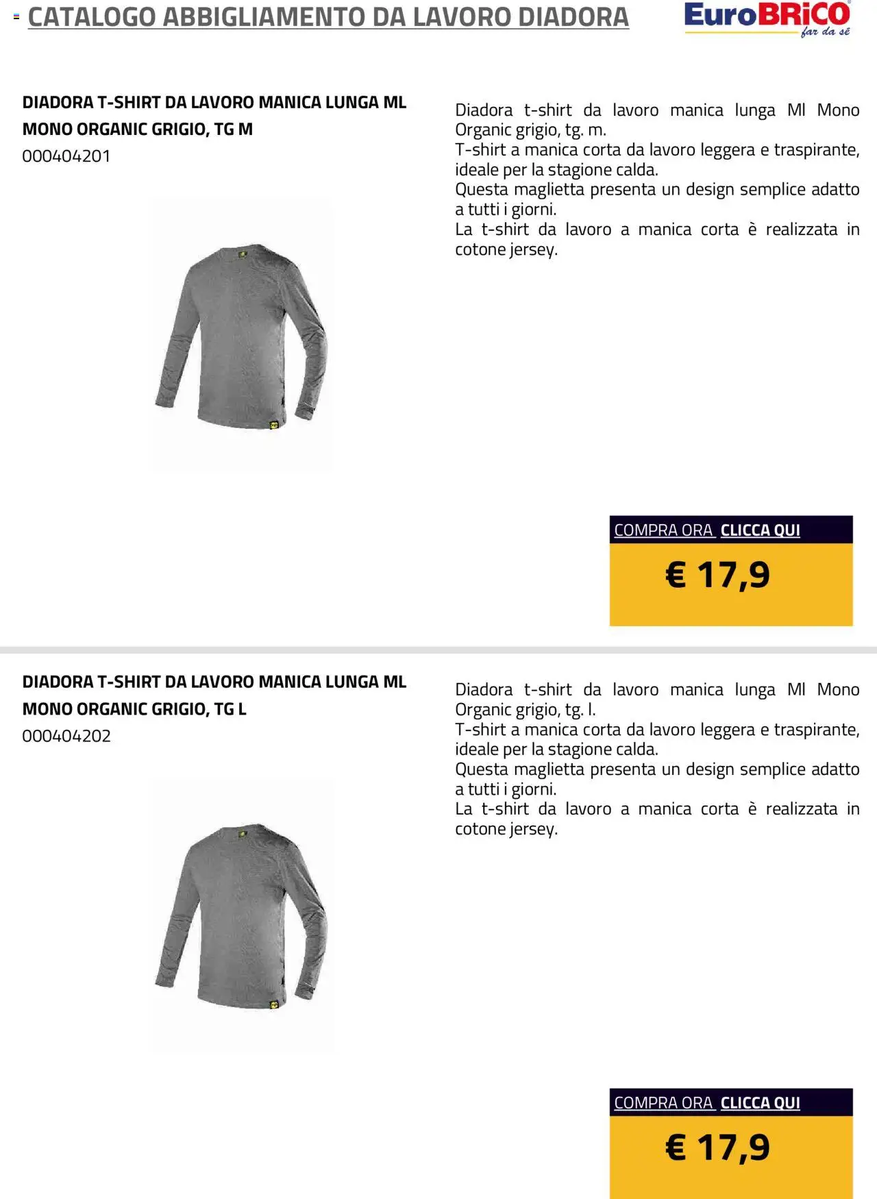 Volantino Eurobrico del 23.07.2025 | Pagina: 50 | Prodotti: Maglietta