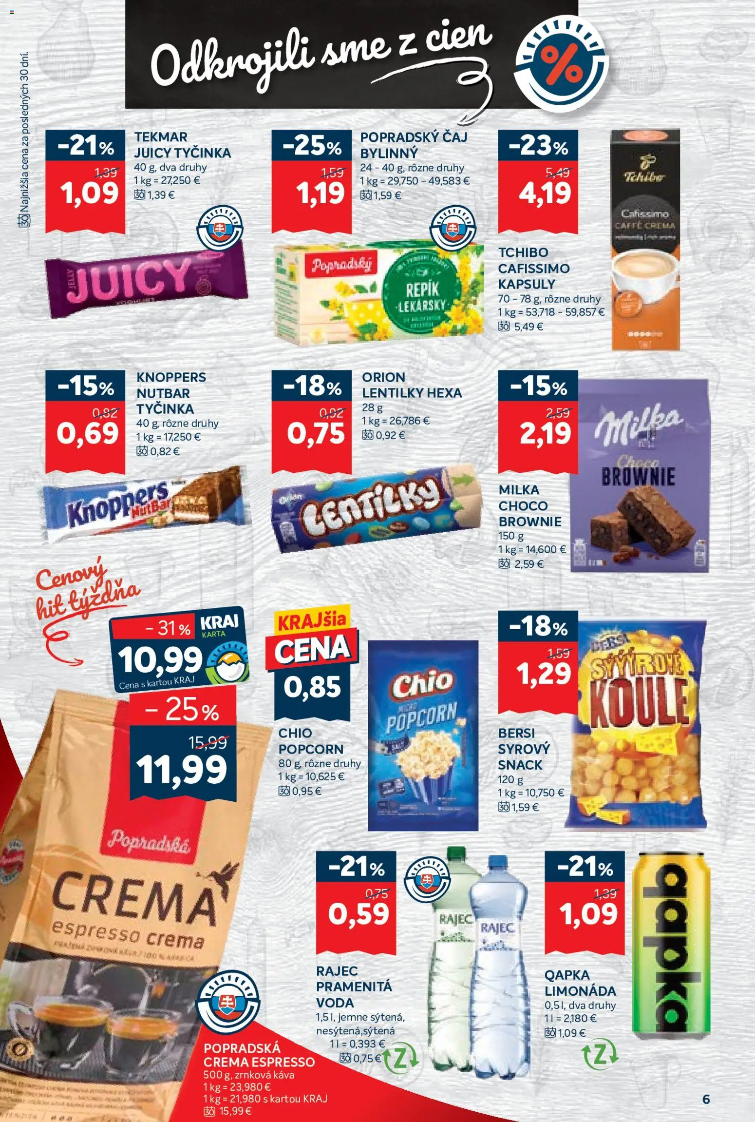 Nové Kraj akcie – leták je platný od 13.08.2026 | Strana: 10 | Produkty: Čaj, Milka, Zrnková káva 1 kg, Zrnková káva