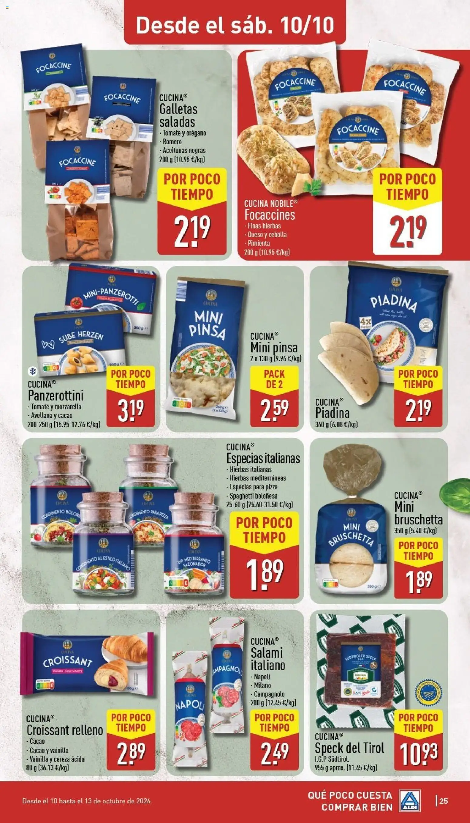 Aldi folleto Canarias │ válido desde el 05/10/2026 | Página: 25 | Productos: Pizza, Tomate, Galletas, Hierbas