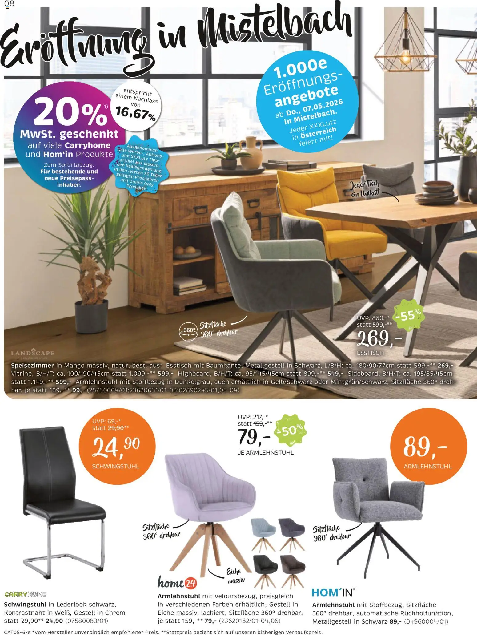 XXXLutz Carry Home gültig ab 05.05.2026 | Seite: 8 | Produkte: Mango, Tisch