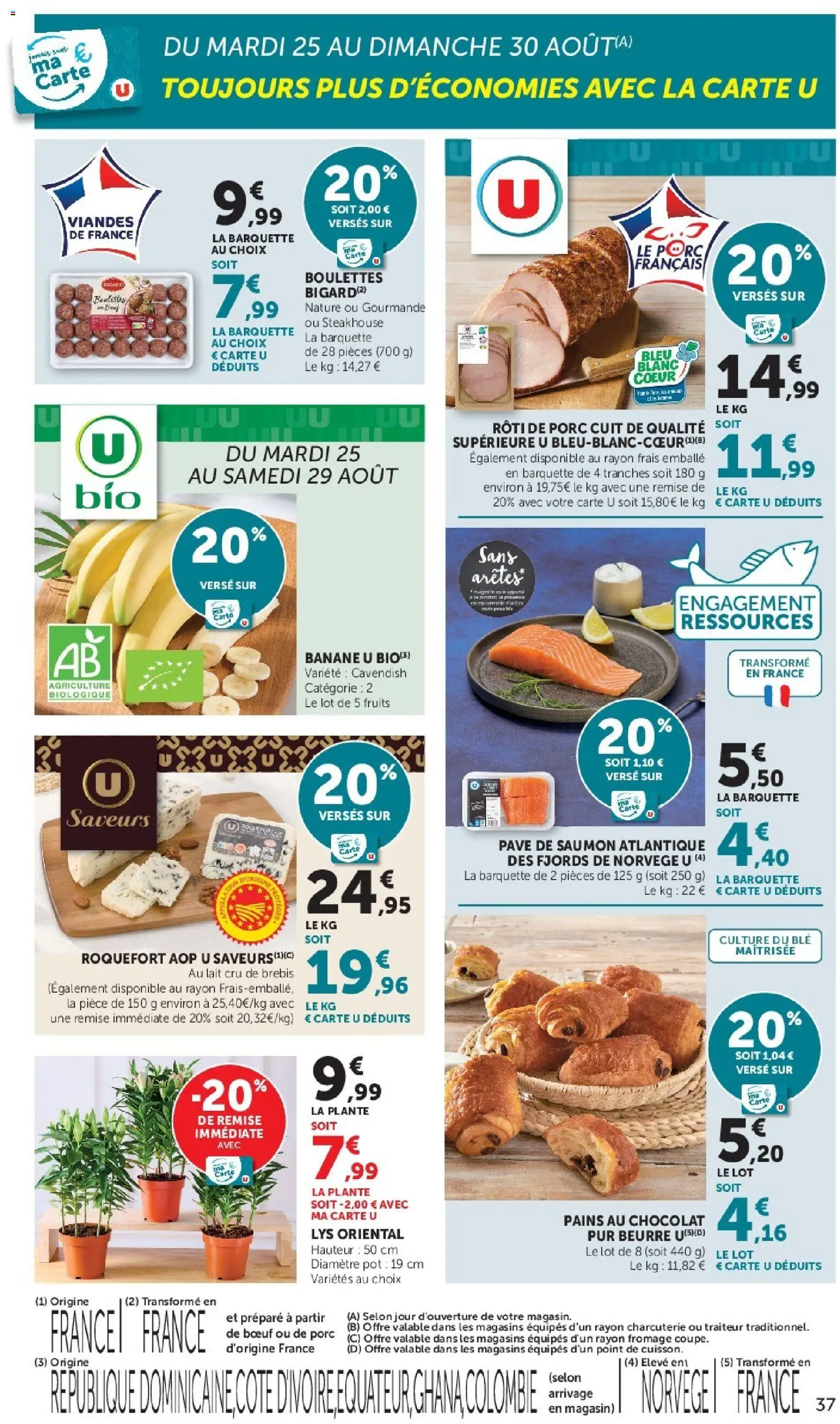 {H1} | Page: 37 | Produits: Rôti de porc, Banane, Fromage, Chocolat