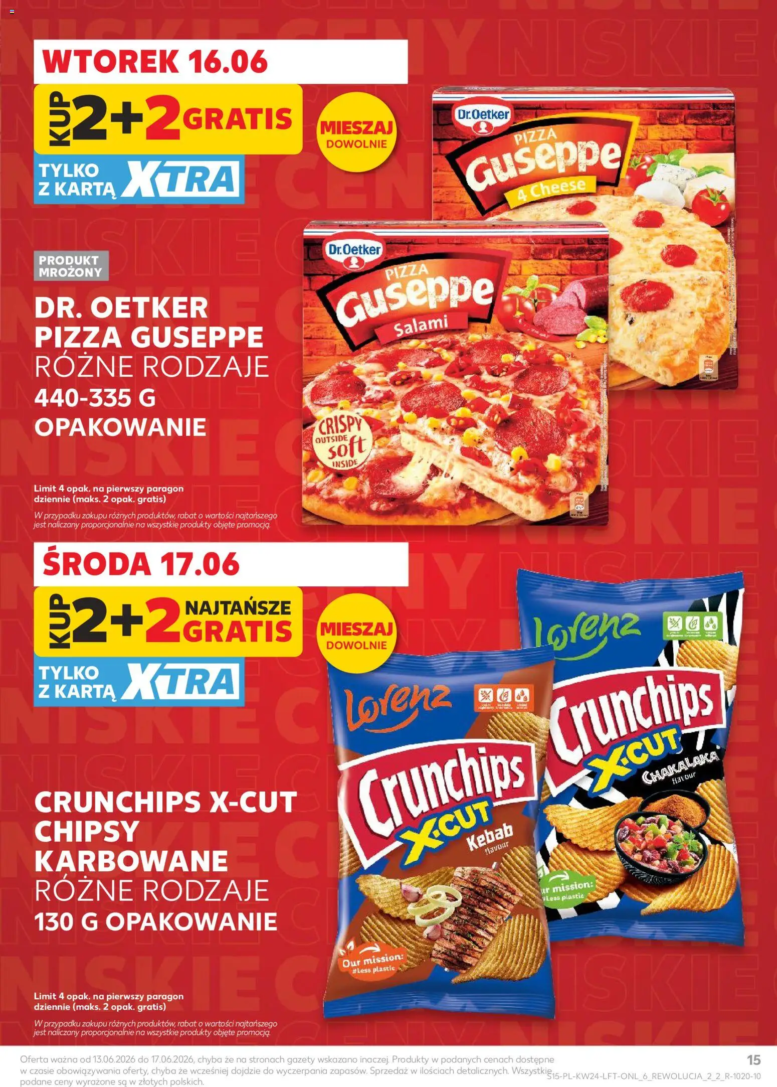 Kaufland gazetka od 11.06.2026 | Strona: 15 | Produkty: Karta, Chipsy, Salami, Pizza
